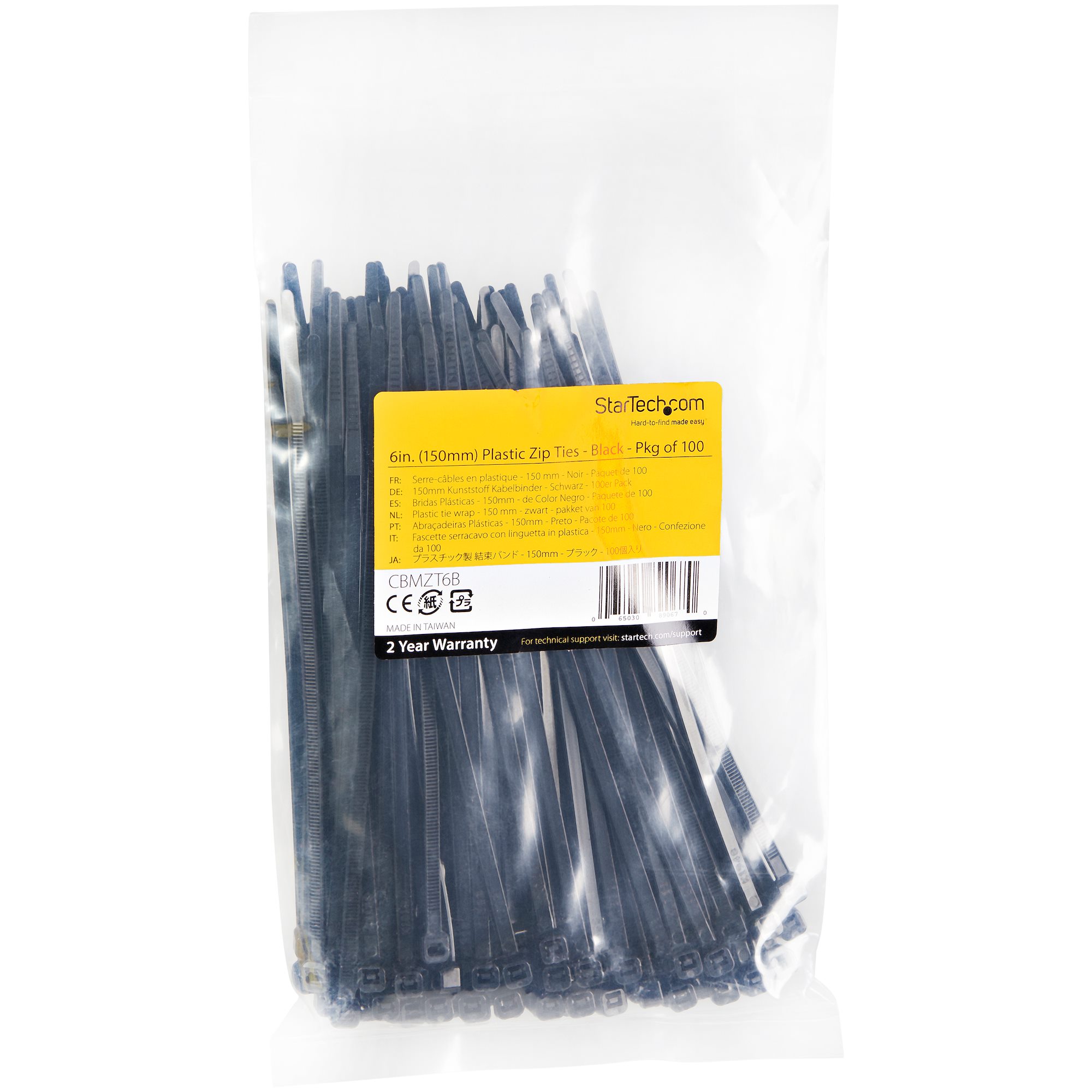 100x Cable Ties 370 x 3,6mm Black 18,2kg PA6.6 Polyamide Industrial Quality 