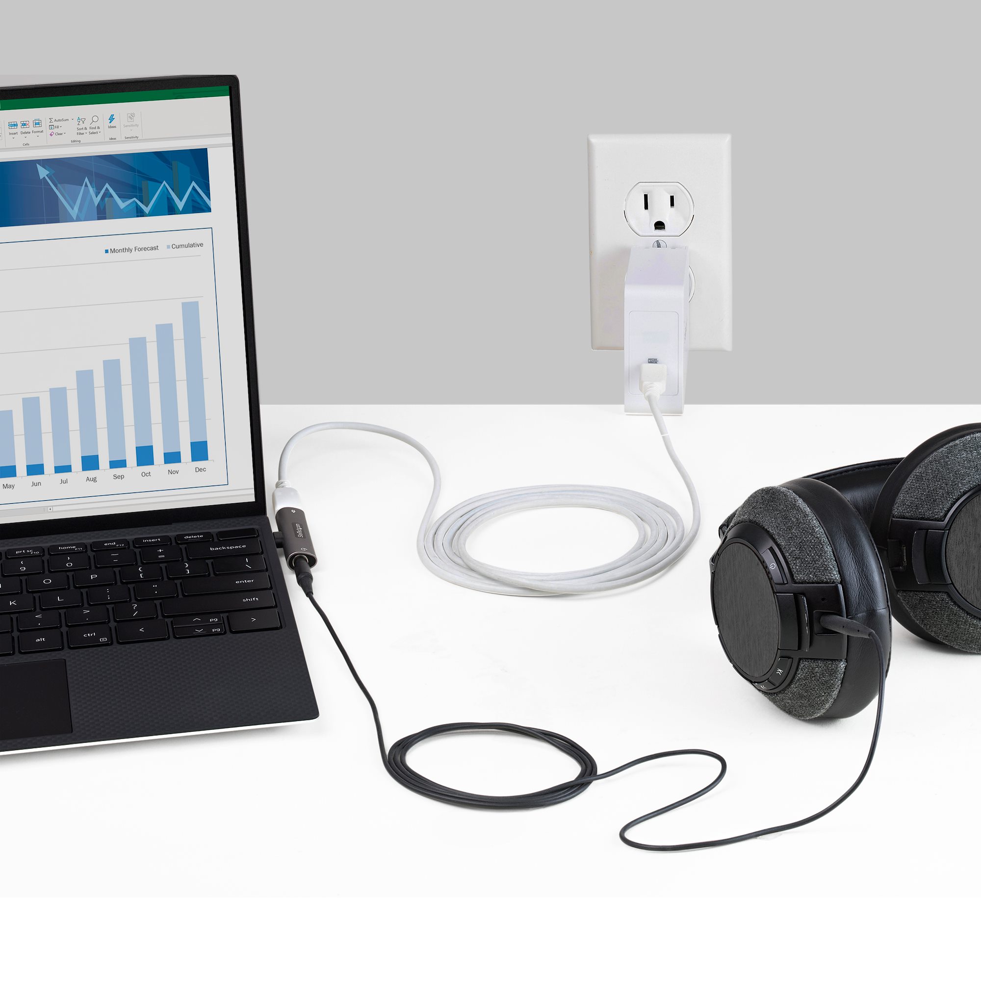 Adaptateur USB C vers prise casque 3,5 mm et chargeur – Adaptateur audio  SOOMFON 2 en 1 avec charge rapide PD 60 W, câble de type C vers dongle