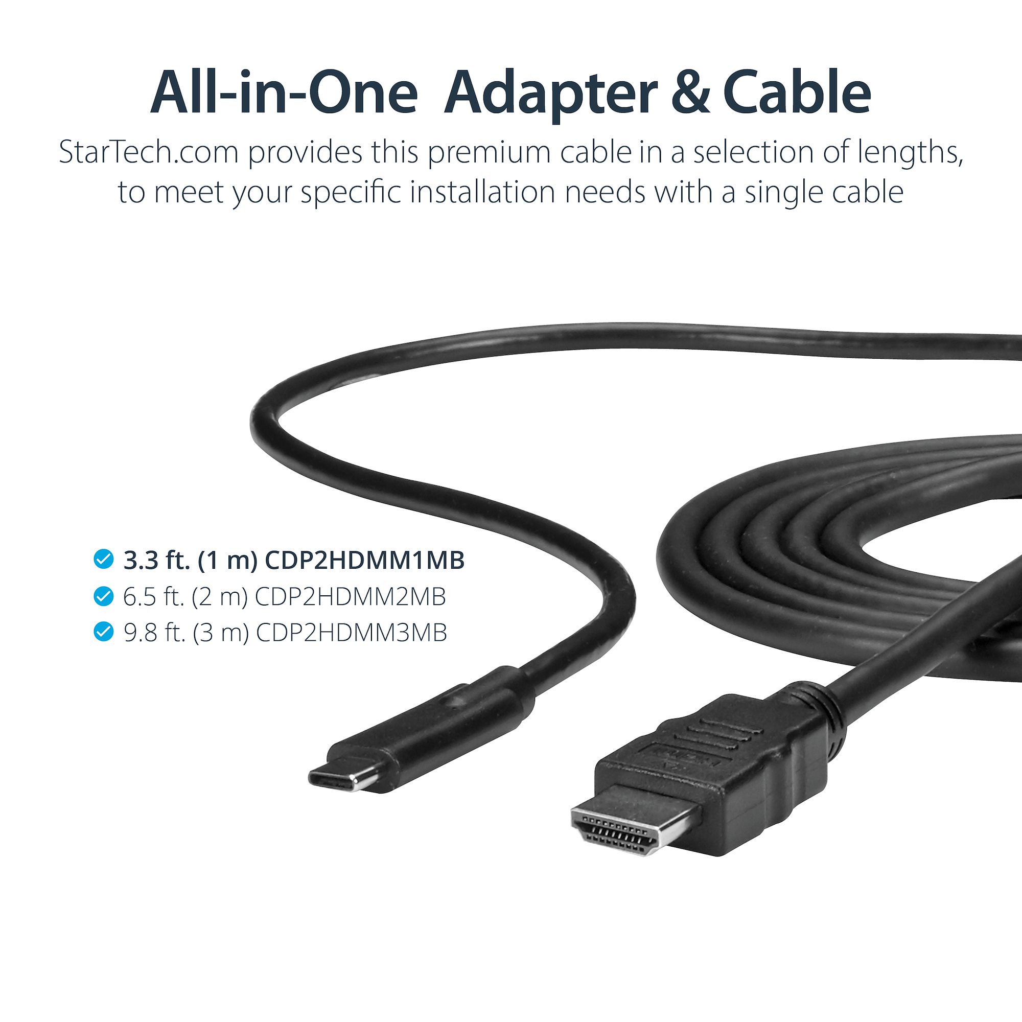 3.3ft (1m) USB C to HDMI Cable 4K 60Hz w/ HDR10 - Ultra HD