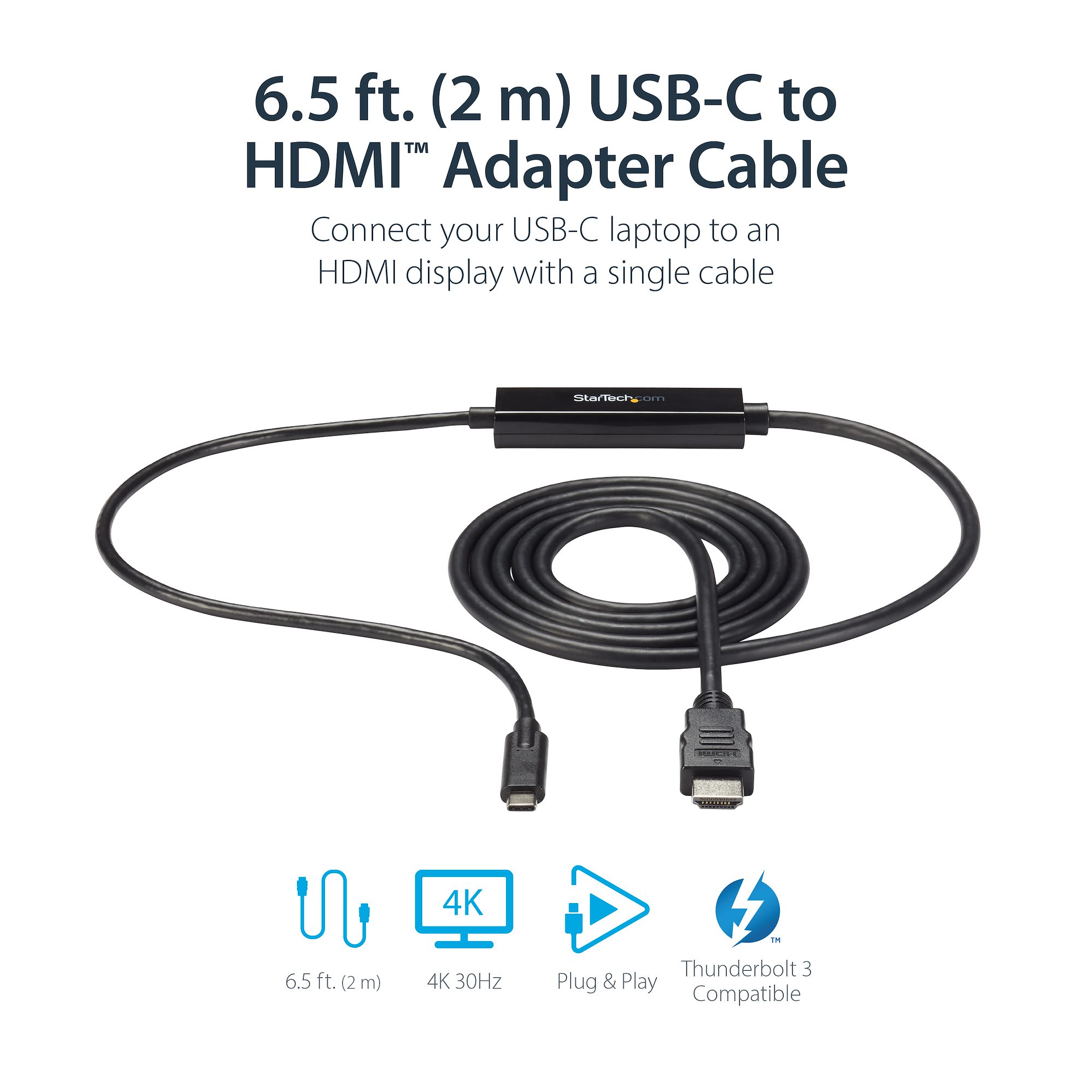 USB-C to HDMI Cable 2m 4K 60Hz - USB-C Display Adapters | Display & Video  Adapters | StarTech.com