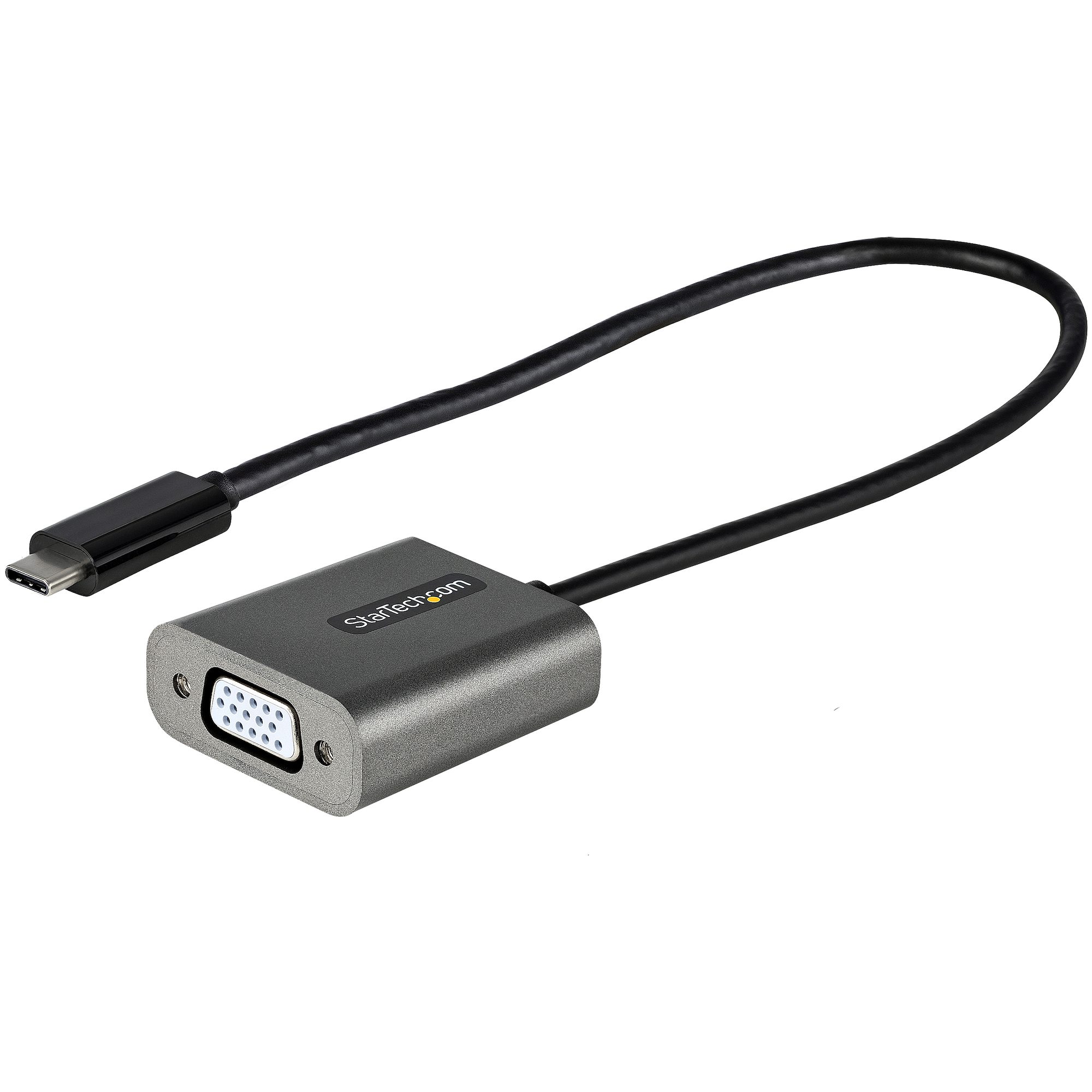 USB-C - VGA変換アダプター／1920x1080（1080p）／ブラック／USB C モニター 変換コネクター／ディスプレイ コンバーター
