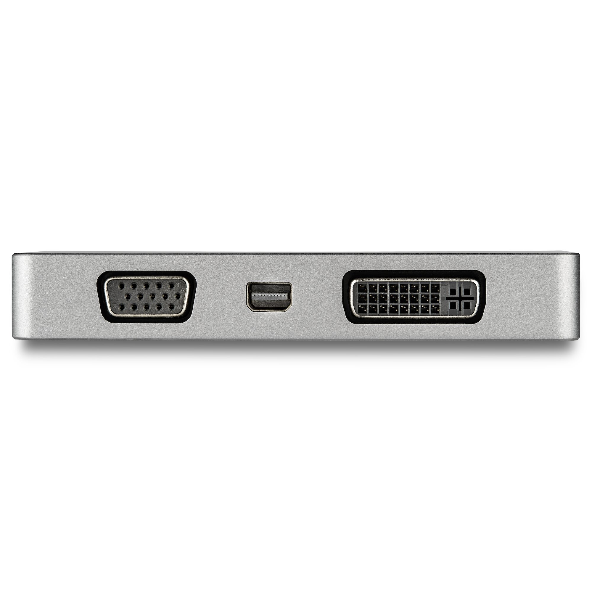 USB Type-C マルチディスプレイアダプター HDMI/VGA/Mini DisplayPort/DVI 4K/30Hz 4K(HDMI 1.2  & mDP 1.2)/1080p(VGA & DVI)対応 スペースグレー アルミ筐体