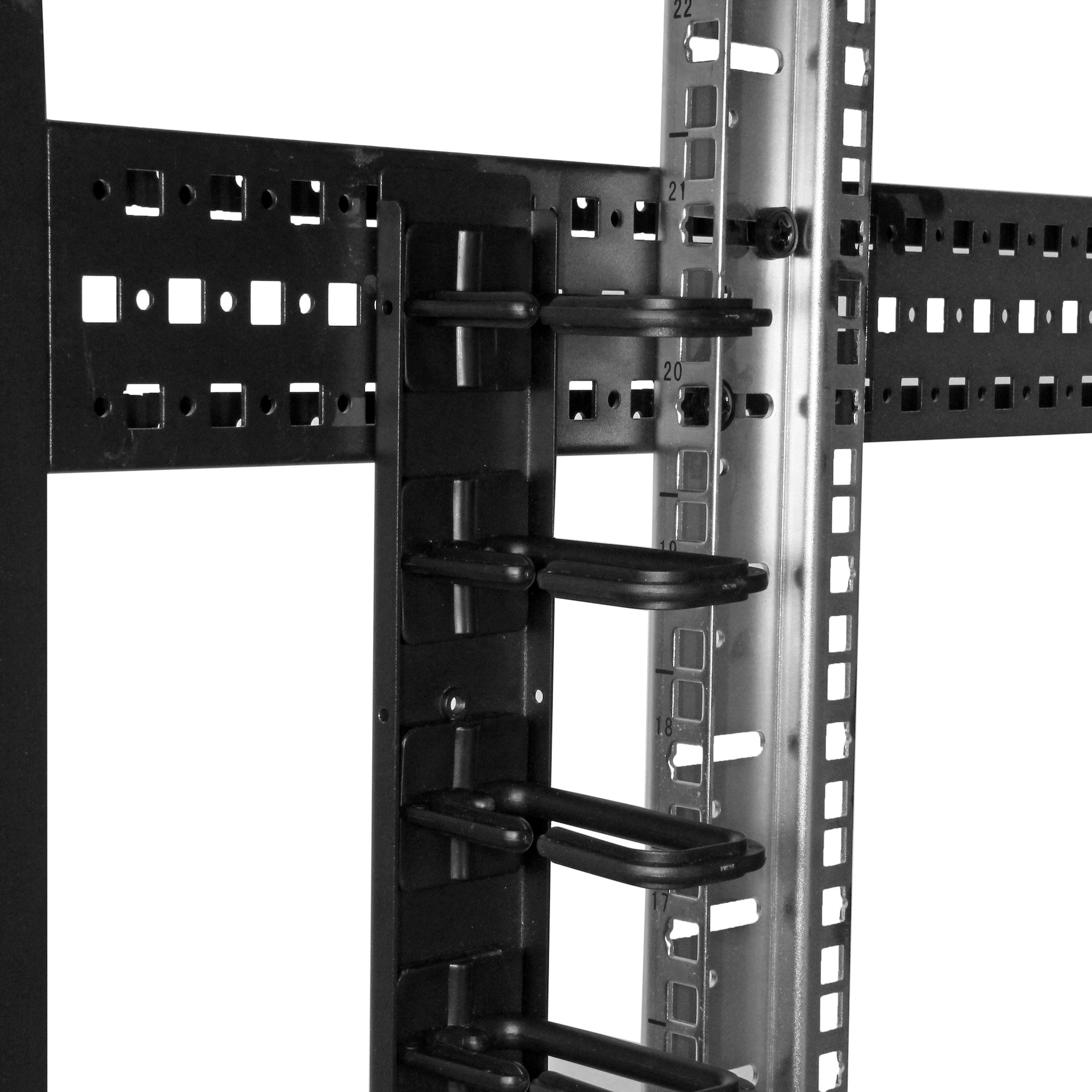 Vertikal kabelorganiserare med fingerkanaler - 40U - 1,8 m