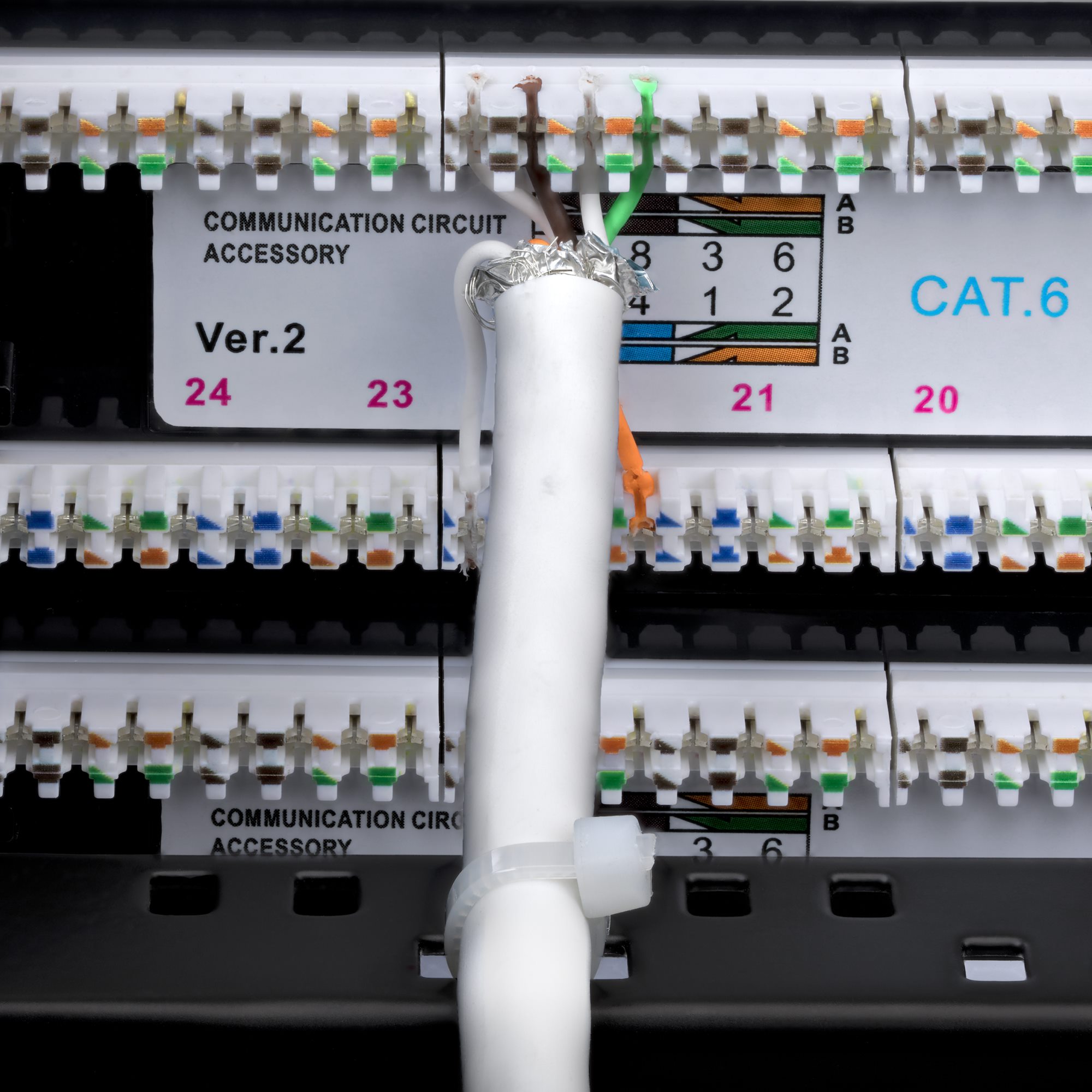 パッチパネル／48ポート／2Uラックマウント／Cat5e Cat6対応／110型