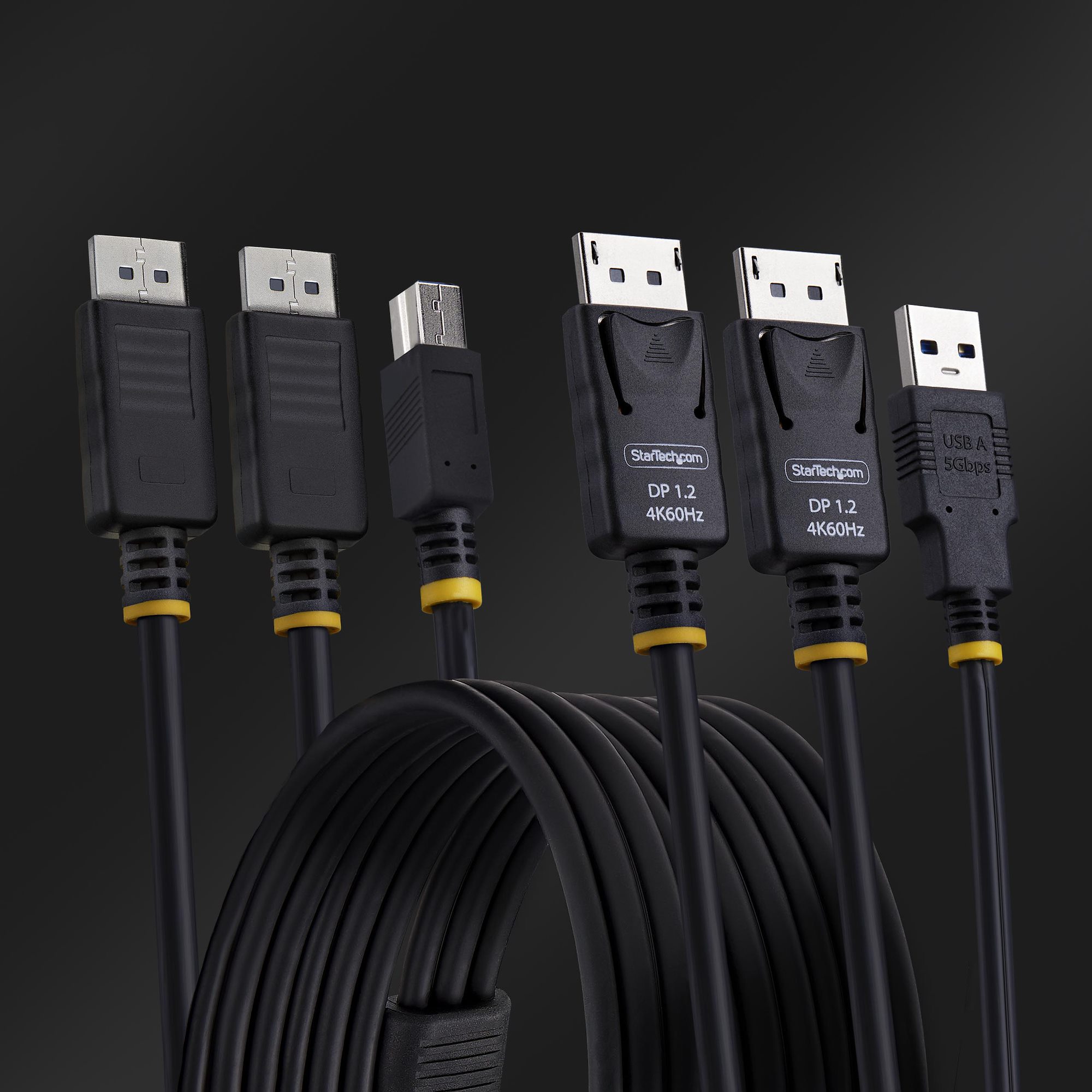 KVMケーブル／1.8m／デュアルDisplayPort 1.2 + USB 5Gbps Type-A