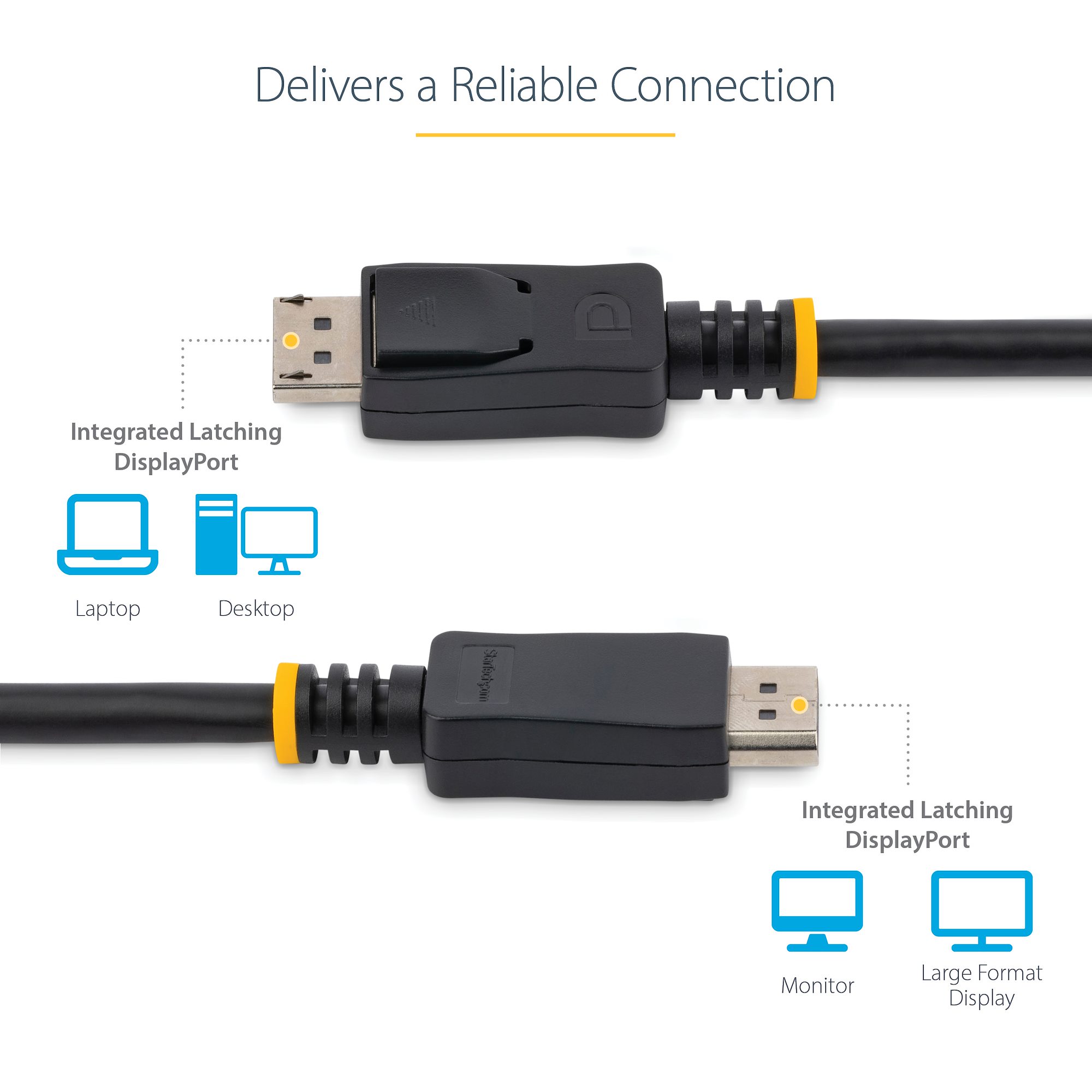 1ft (30cm) DisplayPort 1.2 Cable - 4K x 2K Ultra HD VESA