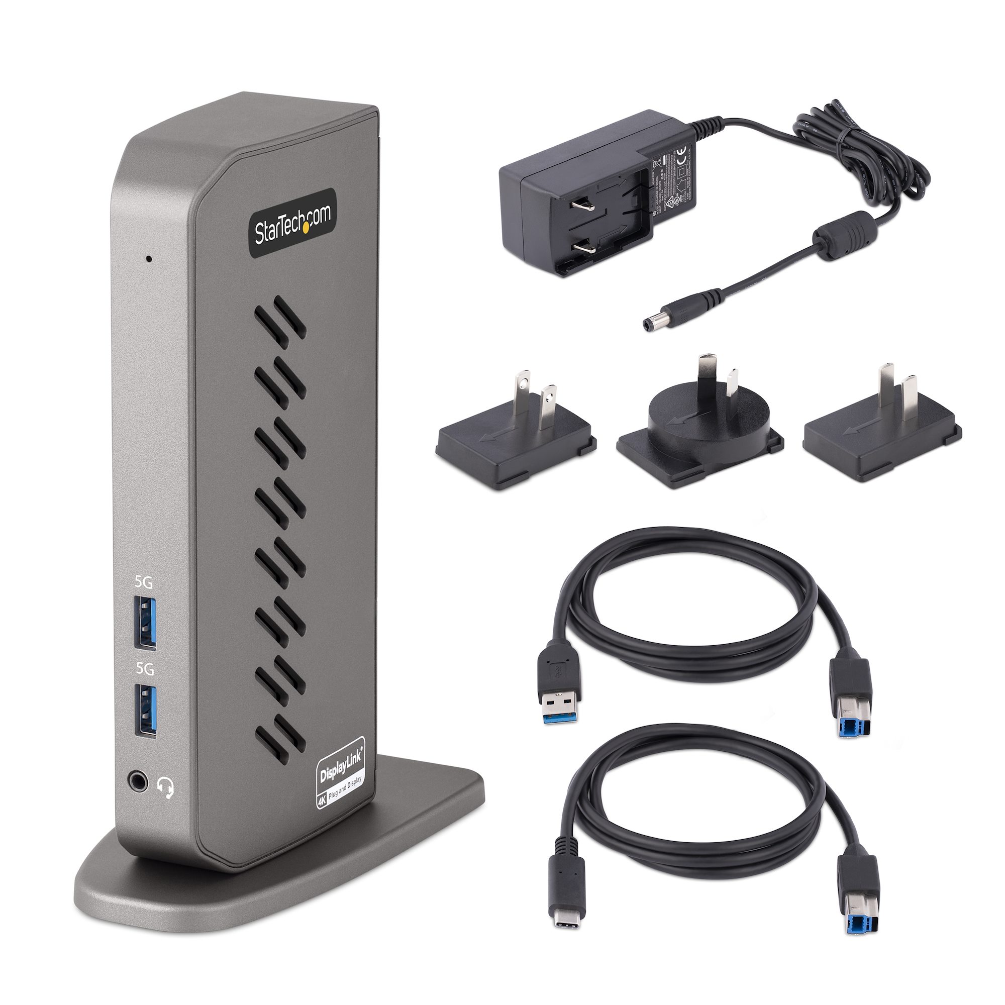 Station d'accueil USB-C 4K, pour 2 ou 3 moniteurs HDMI/DisplayPort,  DisplayLink