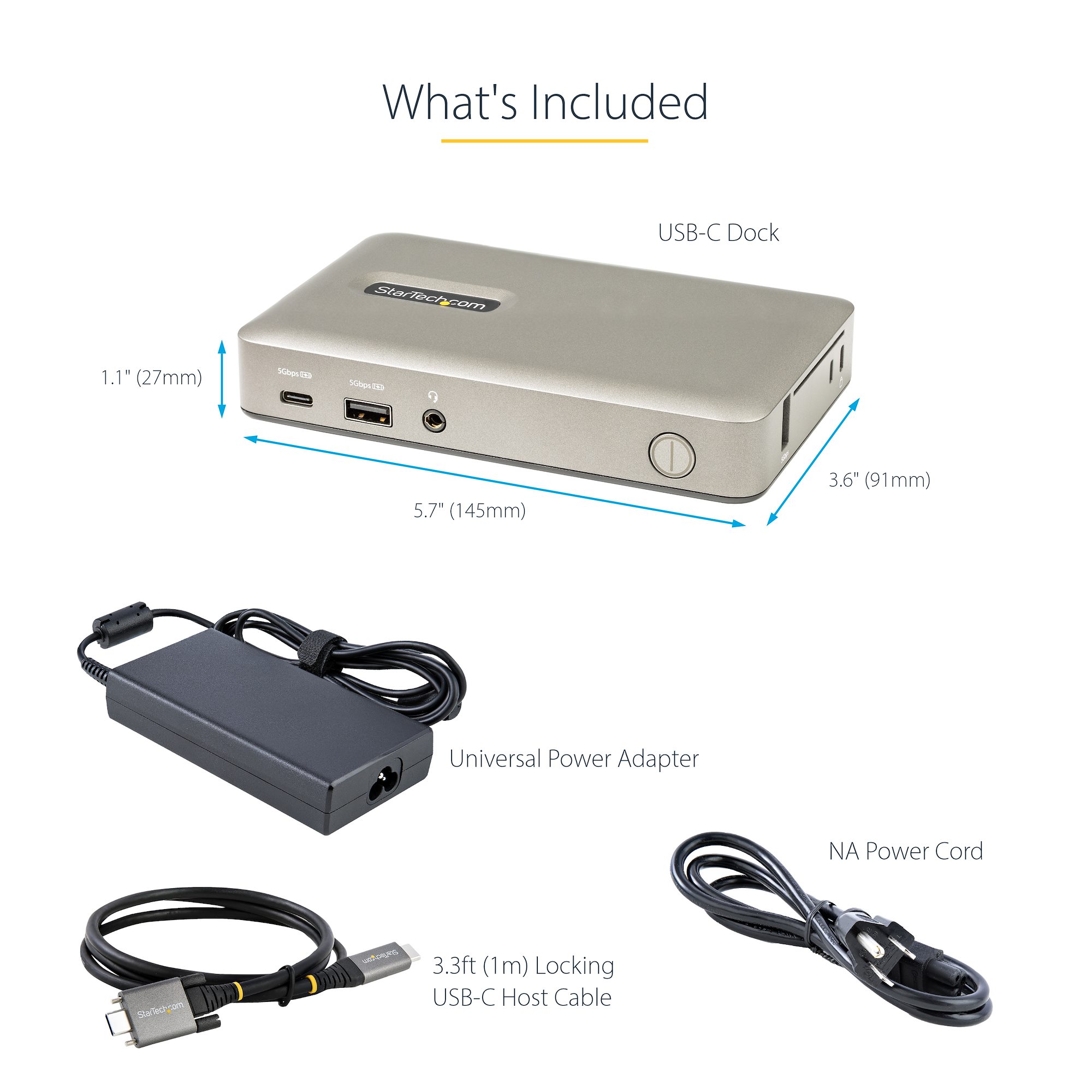 USB C Dock - USB-C to DisplayPort 4K 30Hz or VGA - 65W USB Power Delivery  Charging - 4-Port USB 3.1 Gen 1 Hub - Universal USB-C Laptop Docking  Station