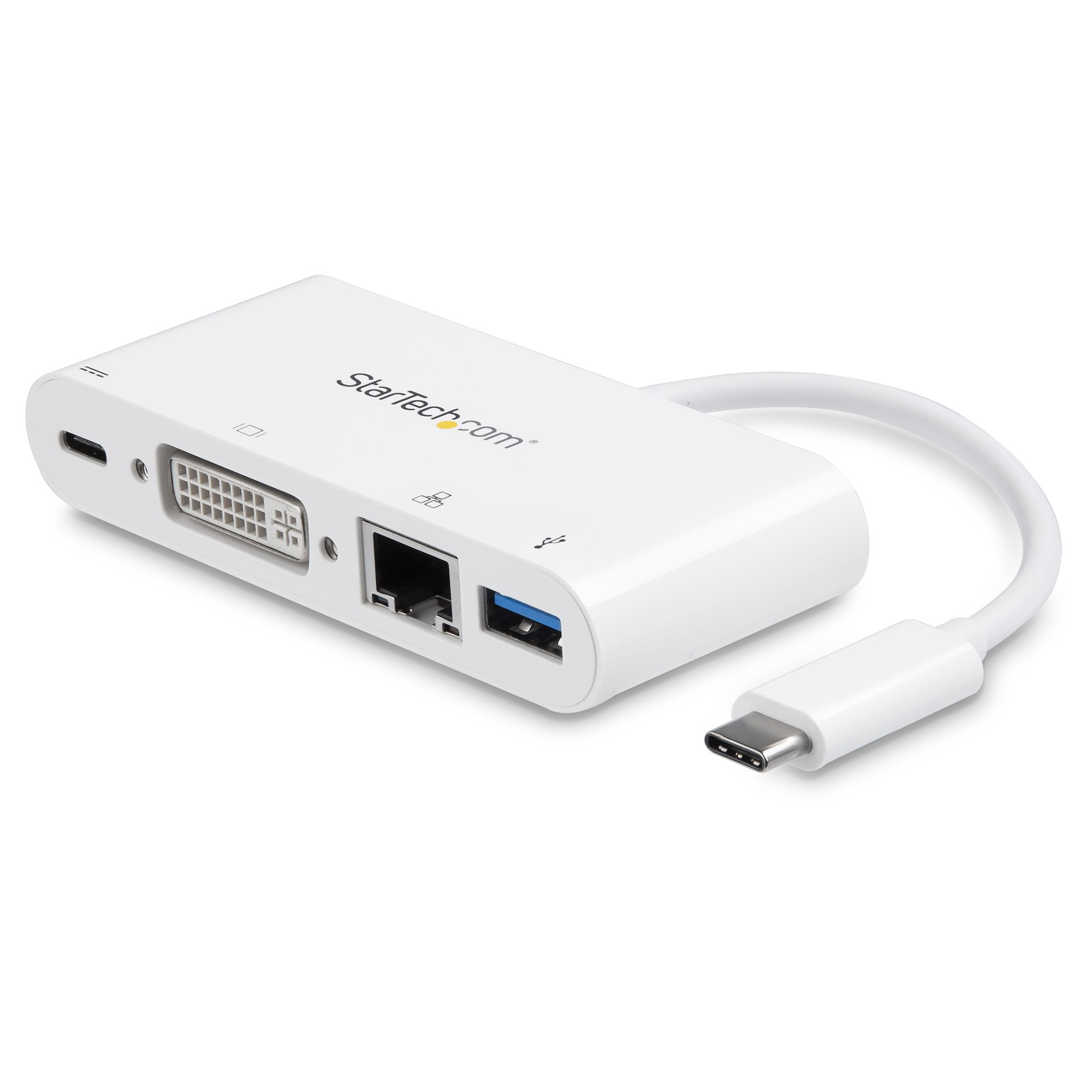 USB C Multiport Adapter DVI-D/PD/GbE/USB - USB-C Multiport Adapters, Universal Laptop Docking Stations