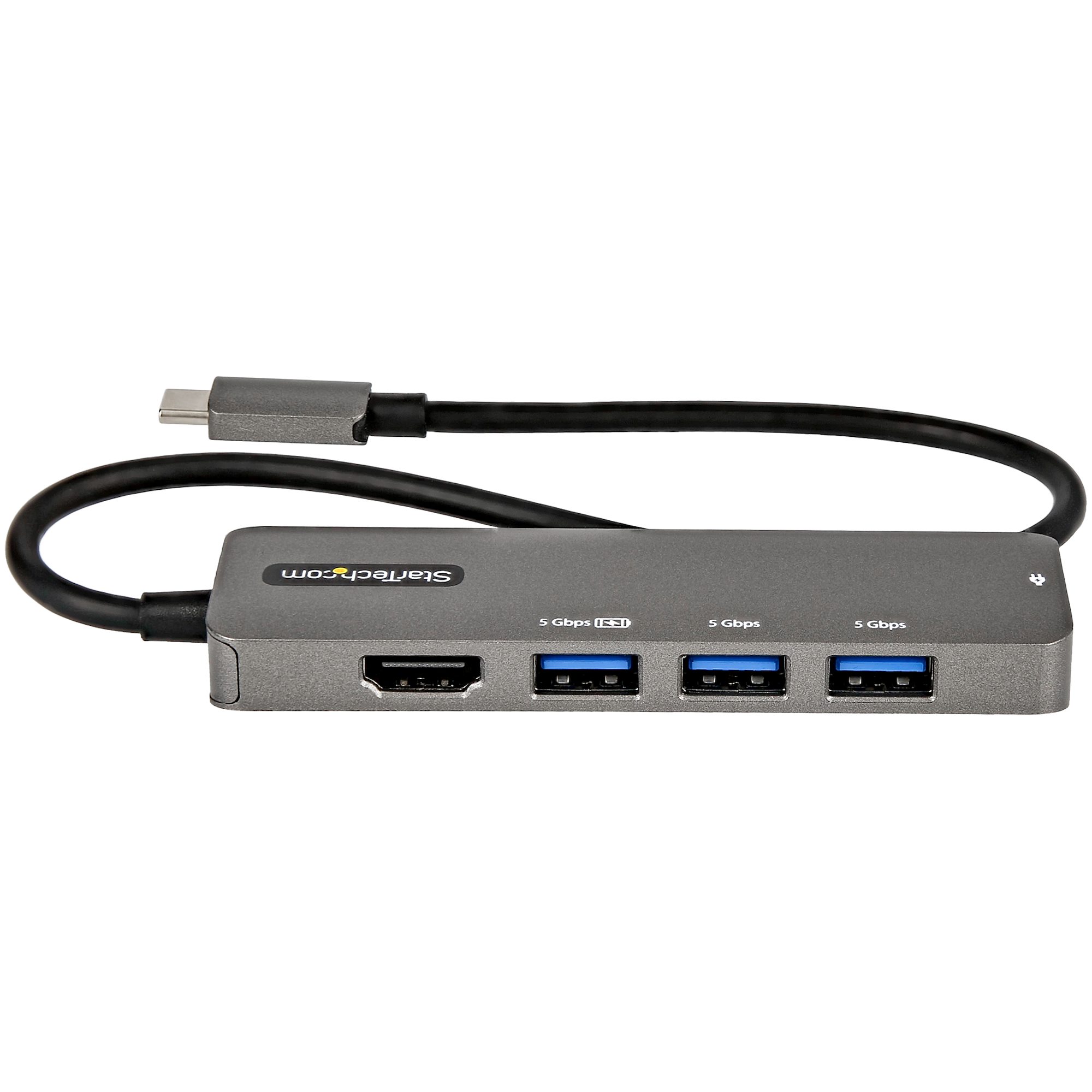 Adaptador Multipuertos USB-C - Docking Station Portátil USB Tipo C a HDMI  de 4K - Hub Ladrón USB 3.0 de 2 Puertos - Lector de Tarjetas SD/SDHC - GbE  