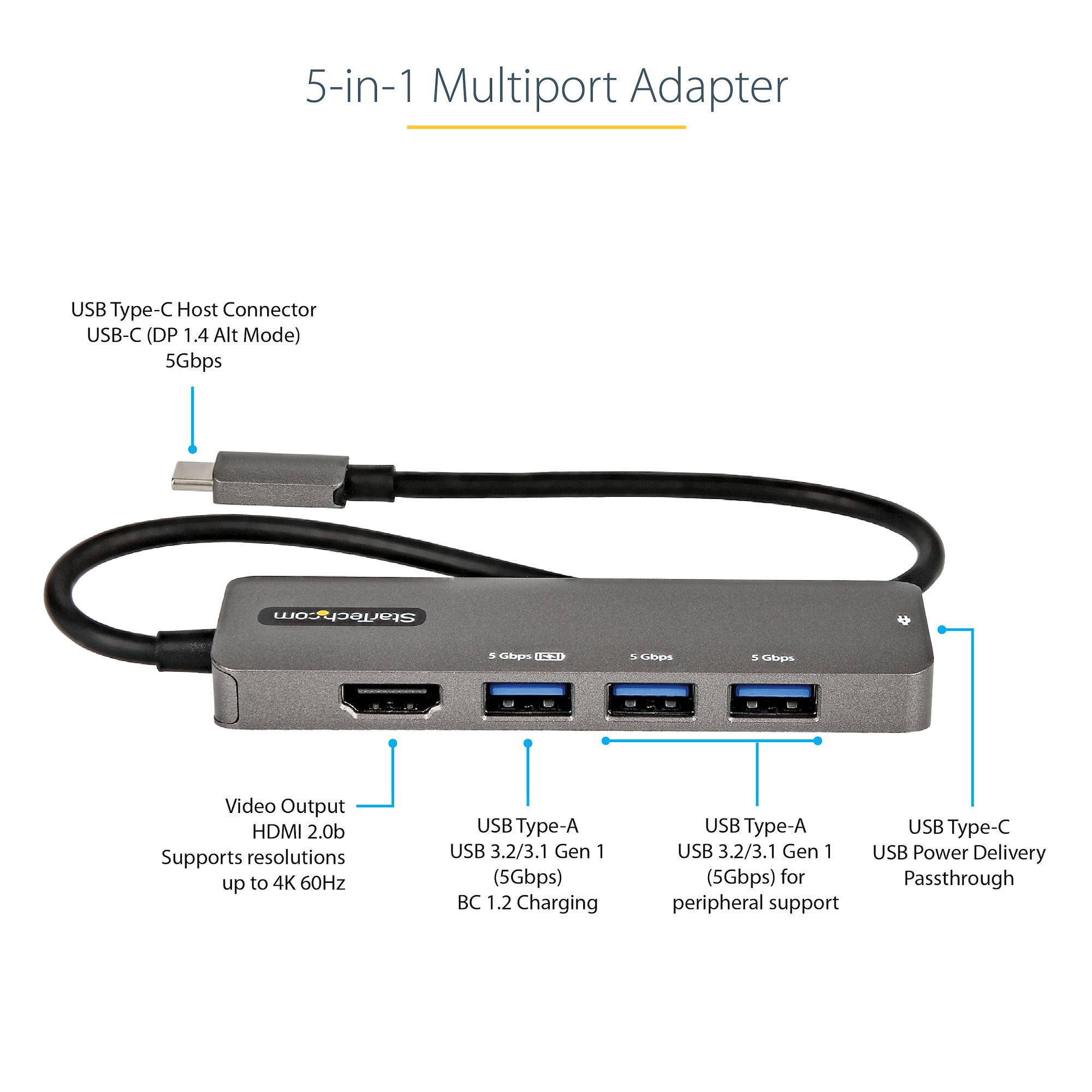 USB Type-C マルチ変換アダプター／HDMI 4K／100W PD - USB-Cマルチ