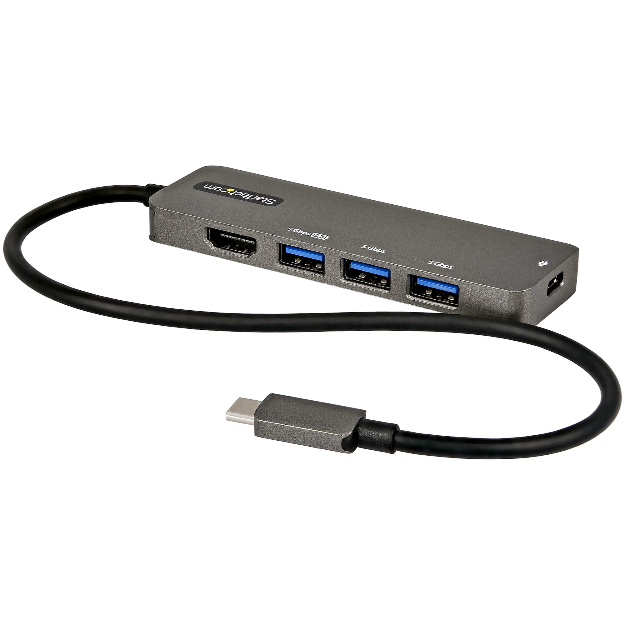 USB-C Multiport Adapter, 4K 60Hz HDMI W/HDR, 3-Port USB Hub, 100W Power Delivery Pass-Through, USB Type C Mini Docking Station