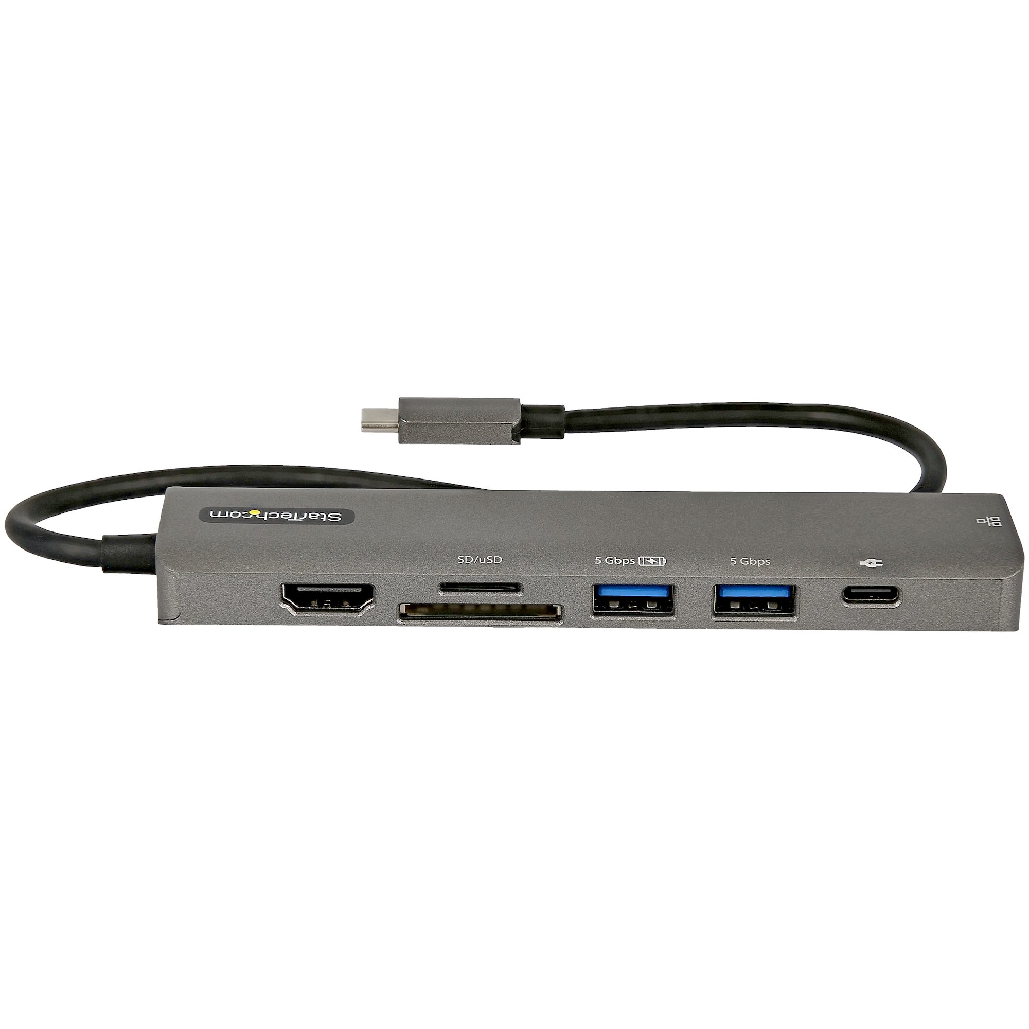 USB Type-Cマルチ変換アダプター／4K60Hz HDMI 2.0／100W USB PD／SD &  microSDカードリーダー／2ポートUSB 3.0 ハブ／ギガビット有線LAN／タイプC対応マルチハブ／本体一体型30cmケーブル