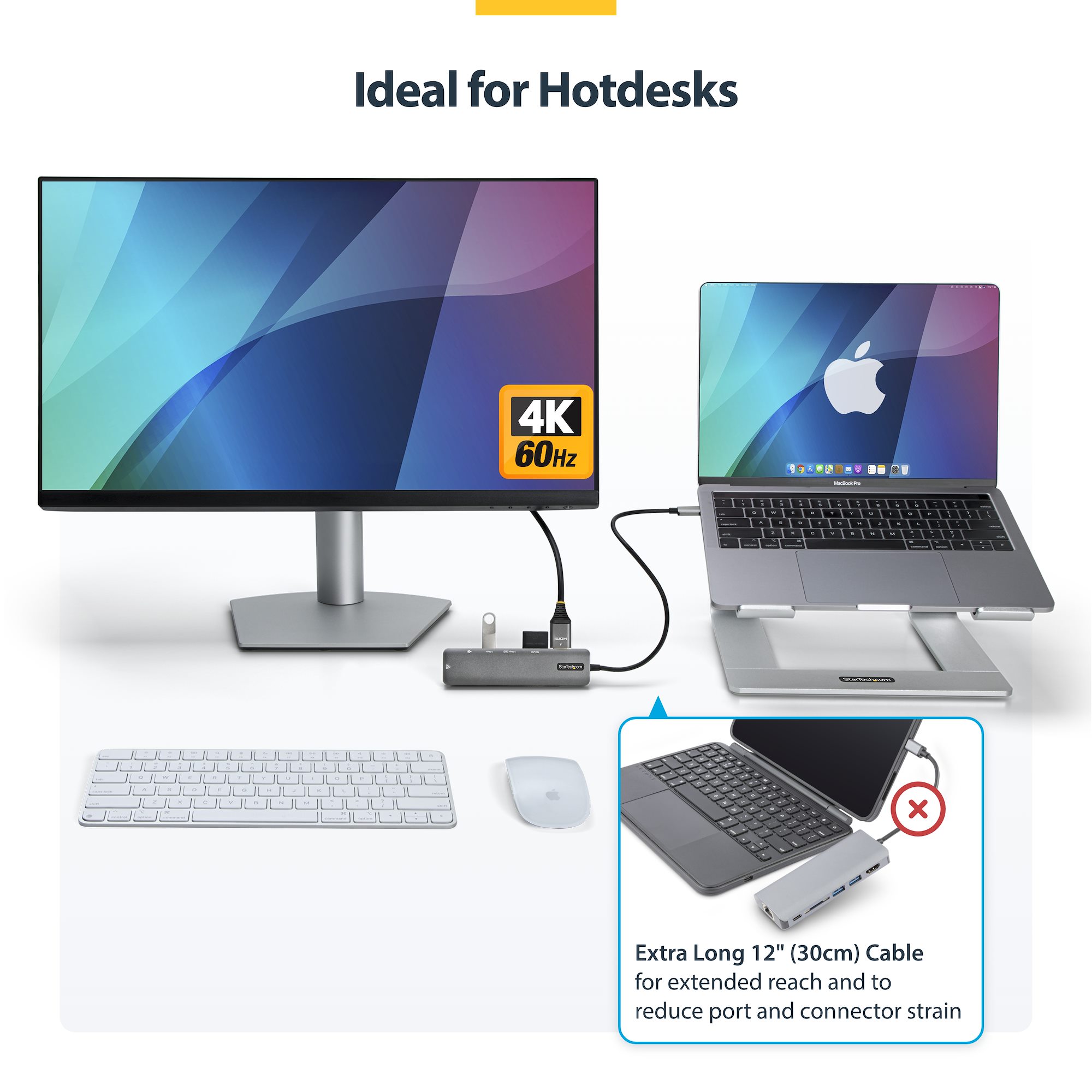 マルチポートアダプター／USB-C接続／1画面／4K60Hz HDMI／100W