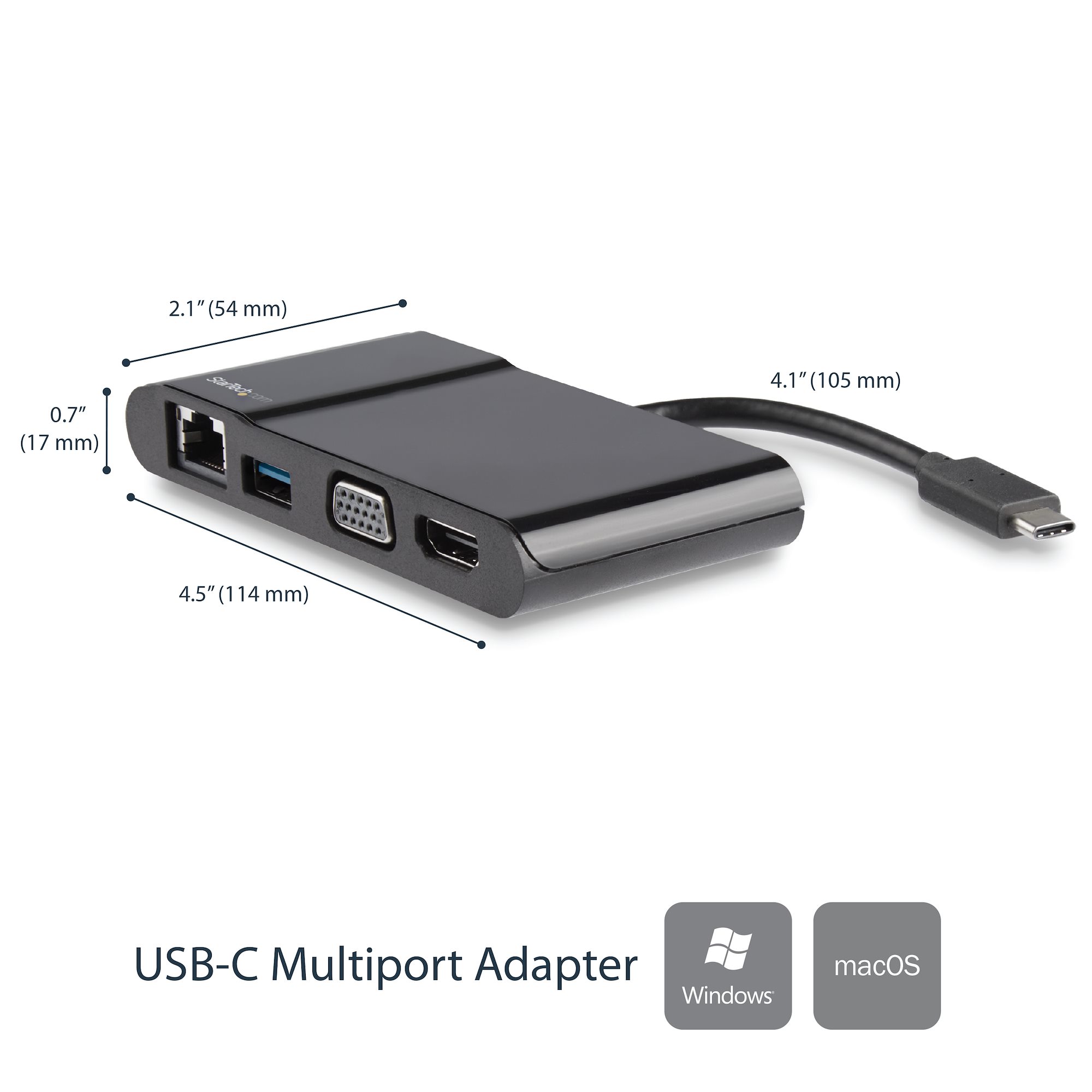 USB-C Multiport Adapter - USB-C Travel Dock with 4K HDMI or 1080p VGA,  Gigabit Ethernet, 5Gbps USB-A 3.0 - Discontinued, Limited Stock, & Replaced  by 