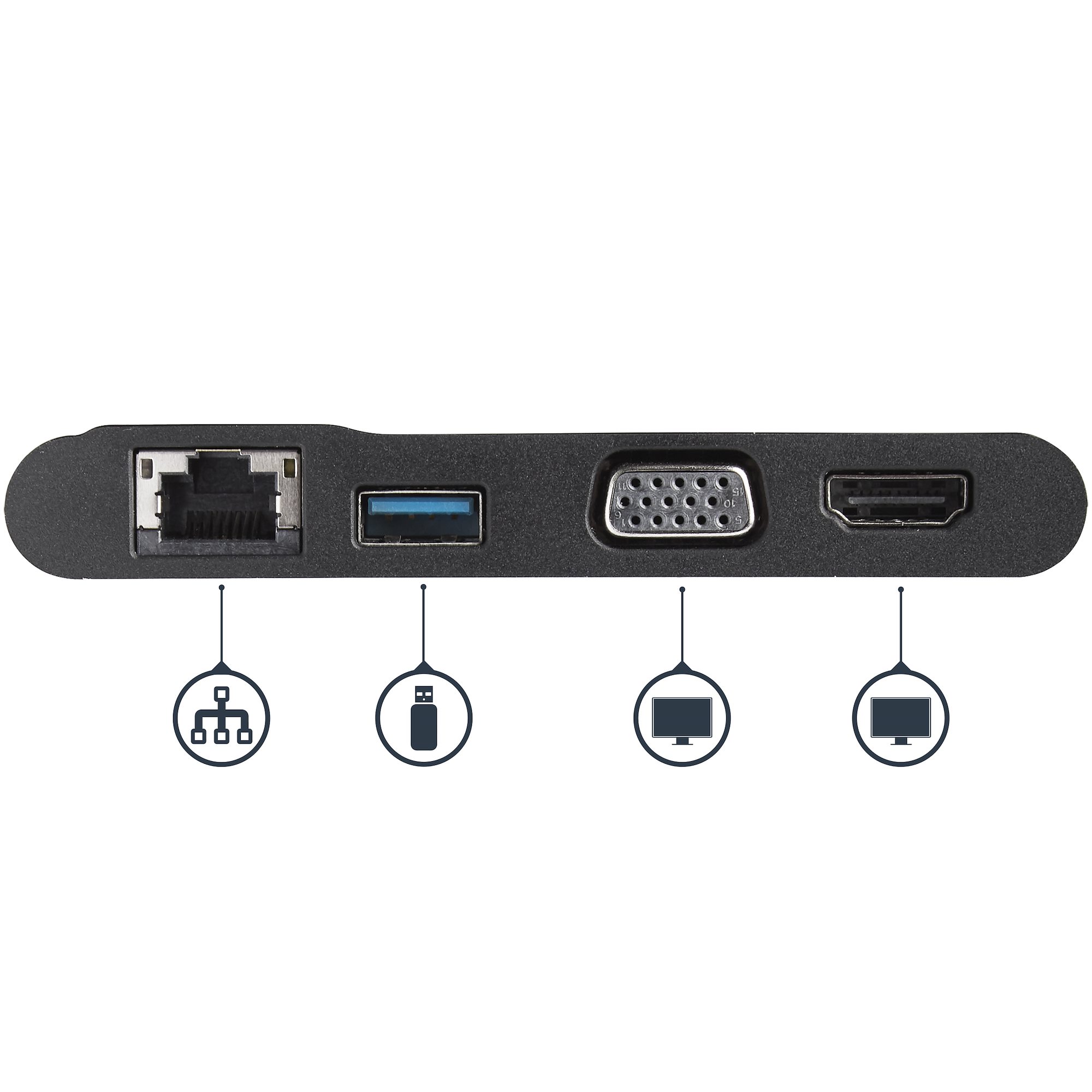 StarTech.com Adaptateur multiport AV numérique USB-C pour PC portable - Hub  1x USB-C 1x et USB-A - Adaptateur USB Type-C (DKT30CHD)
