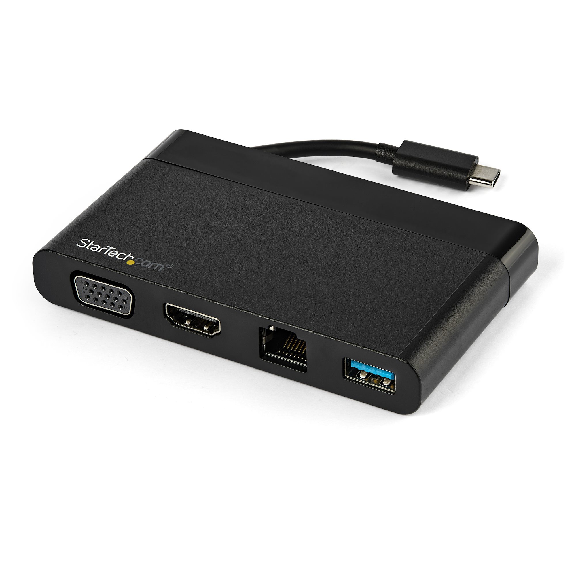 USB Type-Cマルチ変換アダプター／USB-Cマルチハブ／4K HDMI または 1080p VGA／1ポートUSB  3.0ハブ／ギガビット有線LAN／タイプCトラベルドック