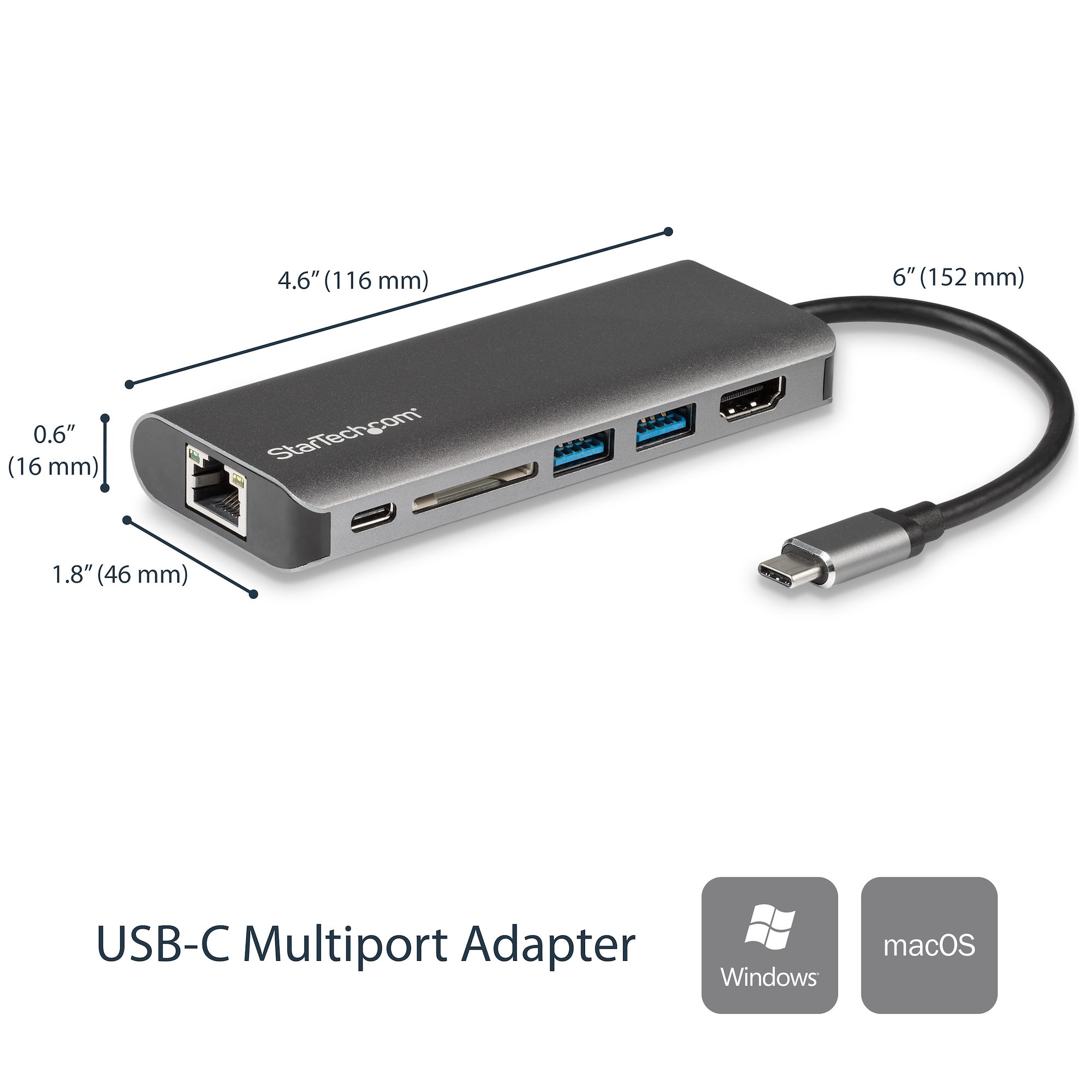 VGA Plug and Play Type-C Multiport Hub Adapter with USB 3.0 USB C Docking Station 4K HDMI DVI for Laptop/Smart TV/Monitor