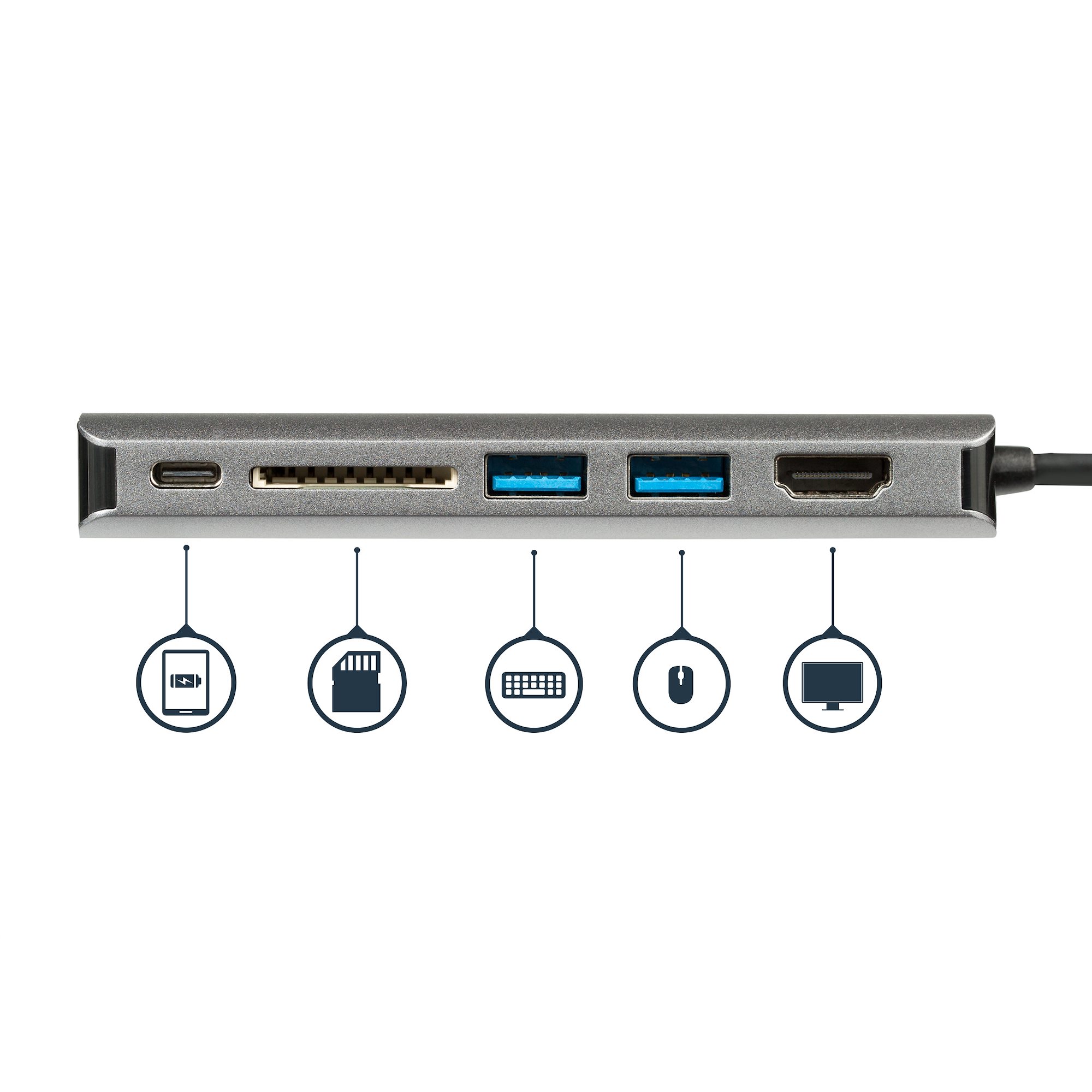 USB Type-Cマルチ変換アダプター／USB-Cマルチハブ／4K HDMI／2ポート USB 3.0ハブ／SD &  SDHCカードリーダー／ギガビット有線LANポート／60W USB PD／Thunderbolt 3 &  タイプC対応トラベルドック／後継製品あり（DKT30CSDHPD3）