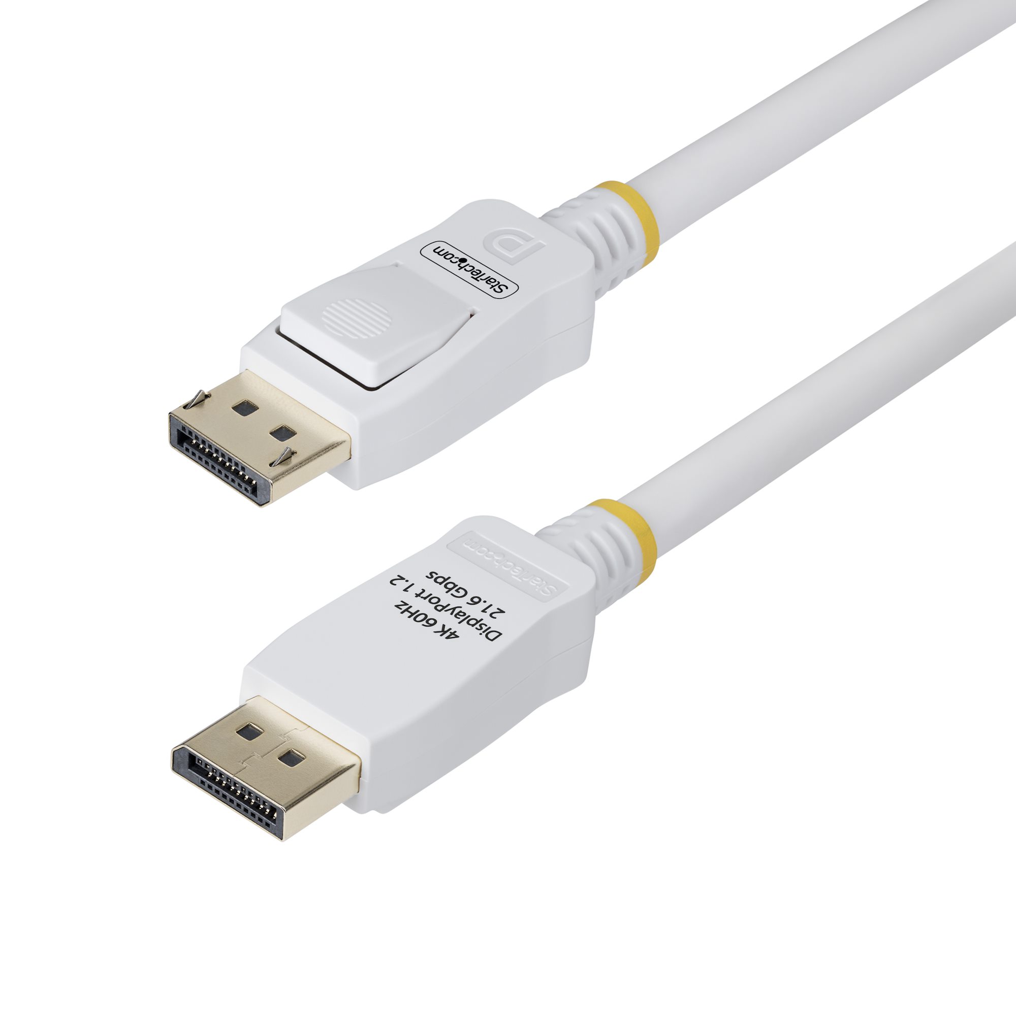 1.8m、ホワイト。最大解像度4K60Hzに対応し、DisplayPort対応デバイス