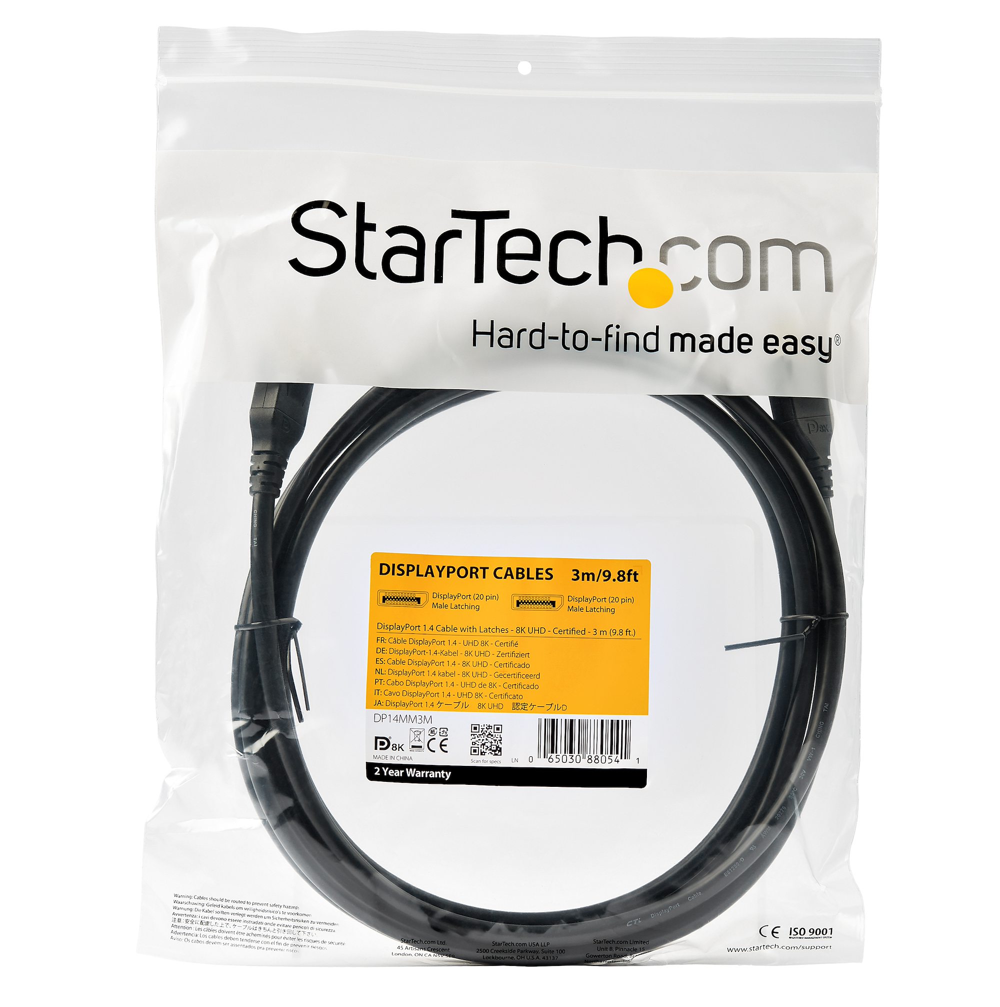 DP Monitor Cable | 8K@60Hz | HBR3 | HDR | Gold-Plated | Lifetime