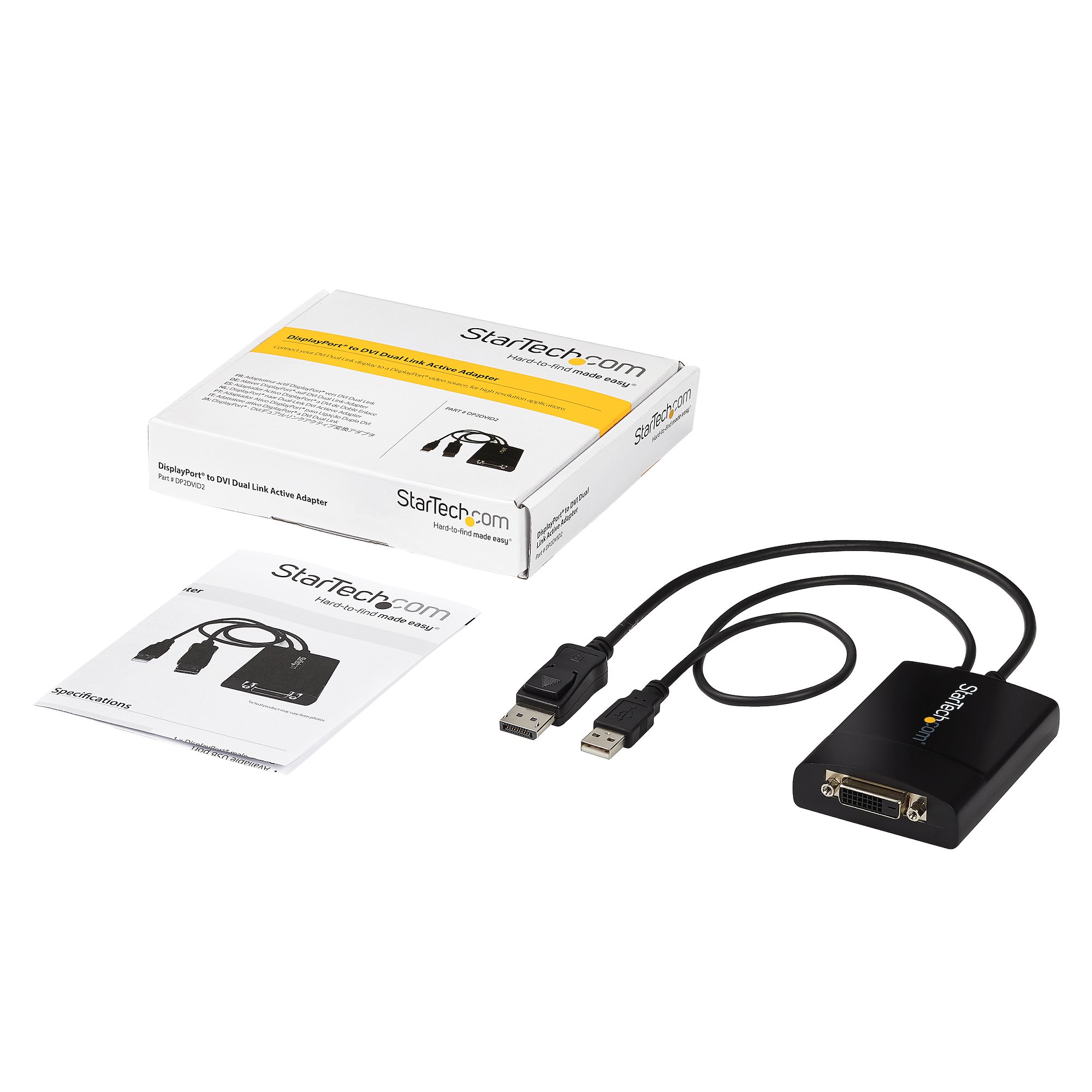 Câble Adaptateur DisplayPort Vers DVI Mâle – Support 1080p, Connecteurs Plaqués Or, Pour PC, MacBook, Etc.