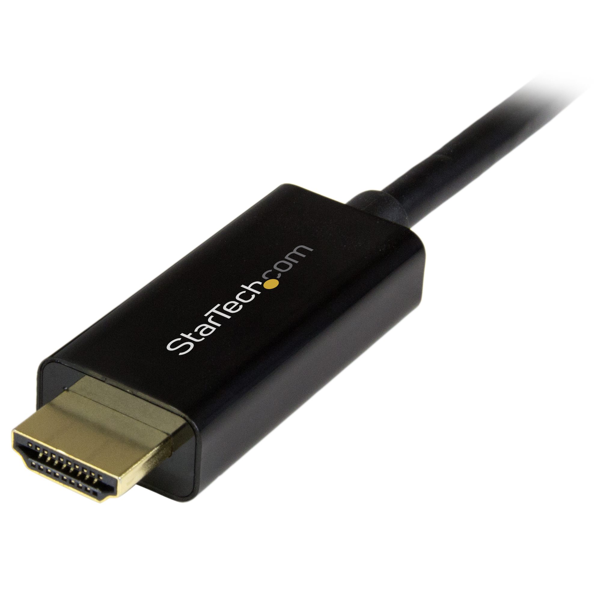 Câbles vidéo StarTech.com HD2DPMM2M Câble adaptateur HDMI vers DisplayPort  - 2 m - 4K 30 Hz - DisplayPort 1.2 à HDMI 1.4 - Câble vidéo - HDMI, USB  (alimentation uniquement)