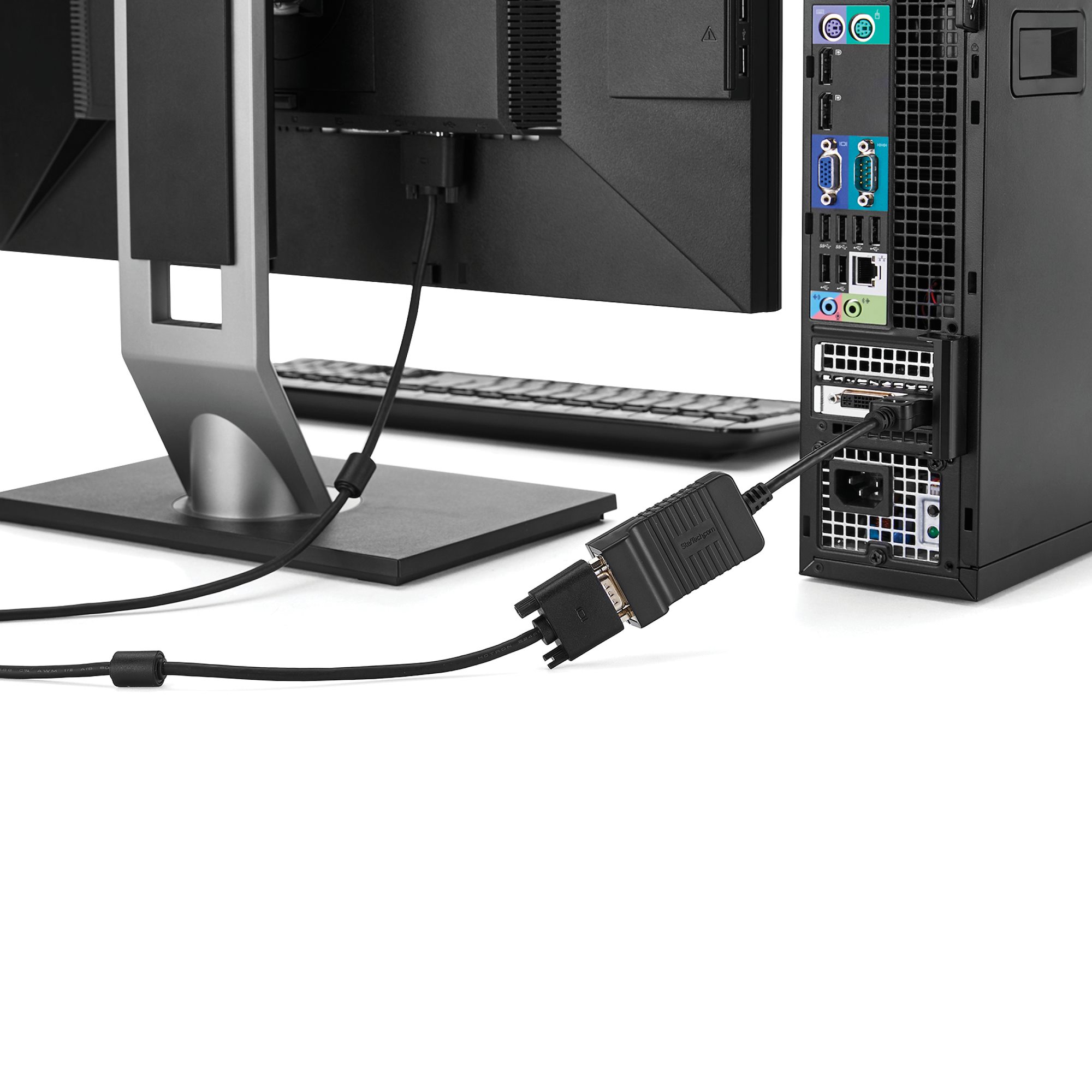 Adaptateur DisplayPort Vers VGA - Connexion PC à écran VGA, Câble 24 Cm, Résolution 1080p