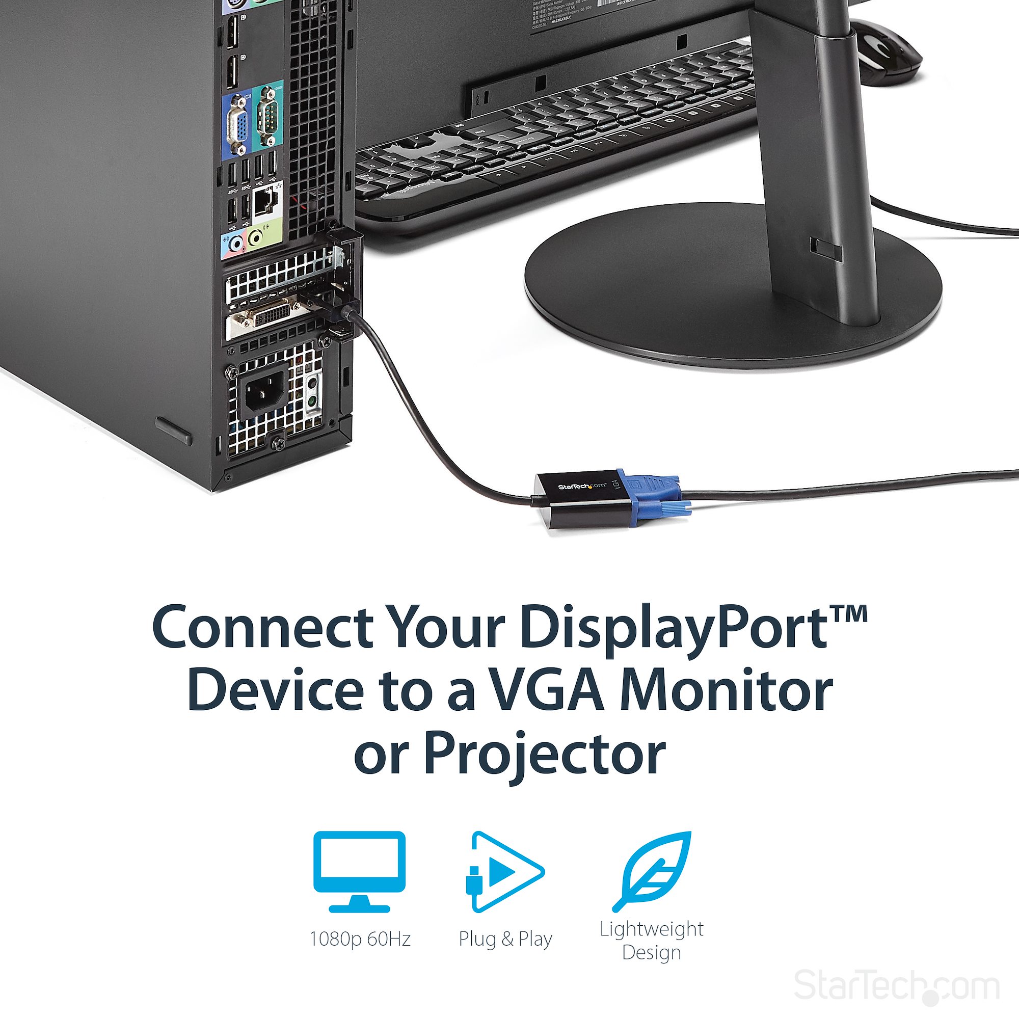 DisplayPort 1.2 - VGA アクティブ変換アダプタ／1080p - Displayportコンバータ- DP - DVI、DP -  HDMI、DP - VGA | StarTech.com 日本