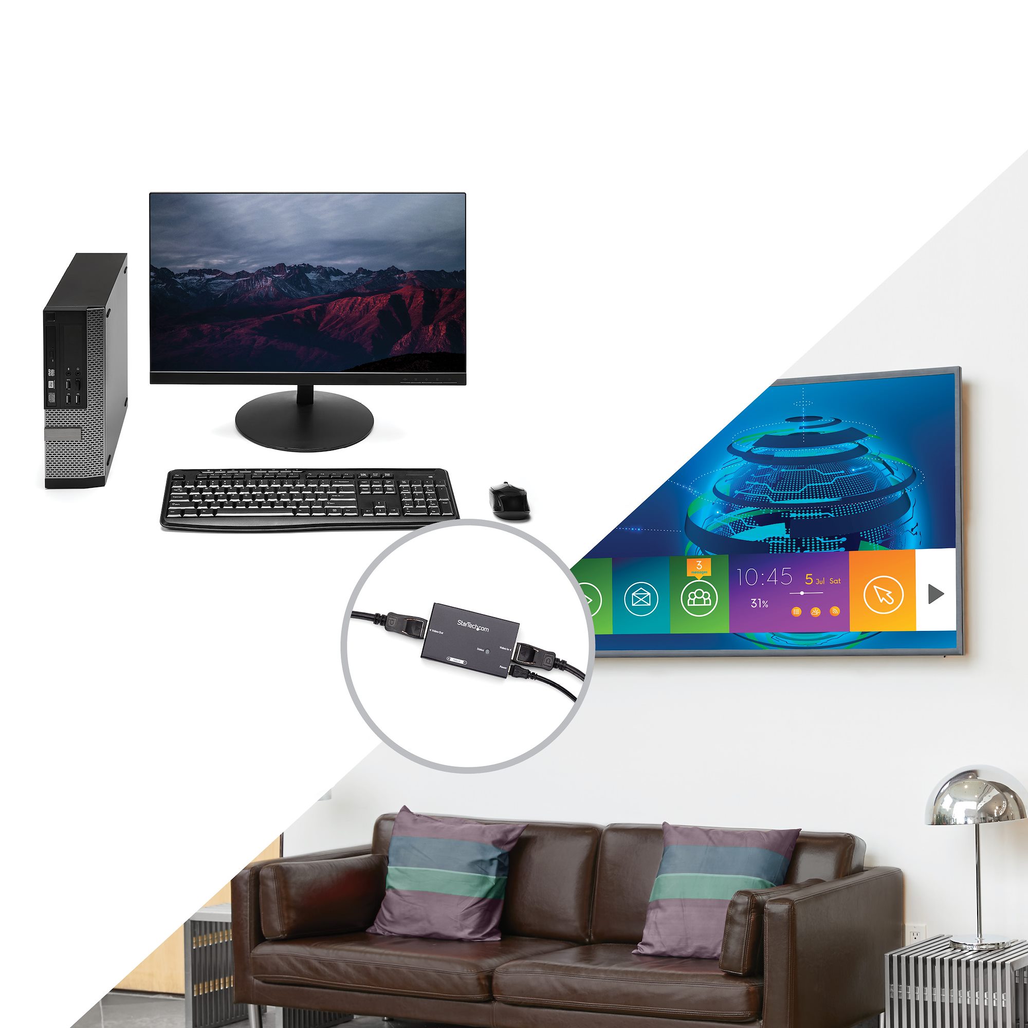 DisplayPortブースター ディスプレイポートモニタ延長器 4K/60Hz
