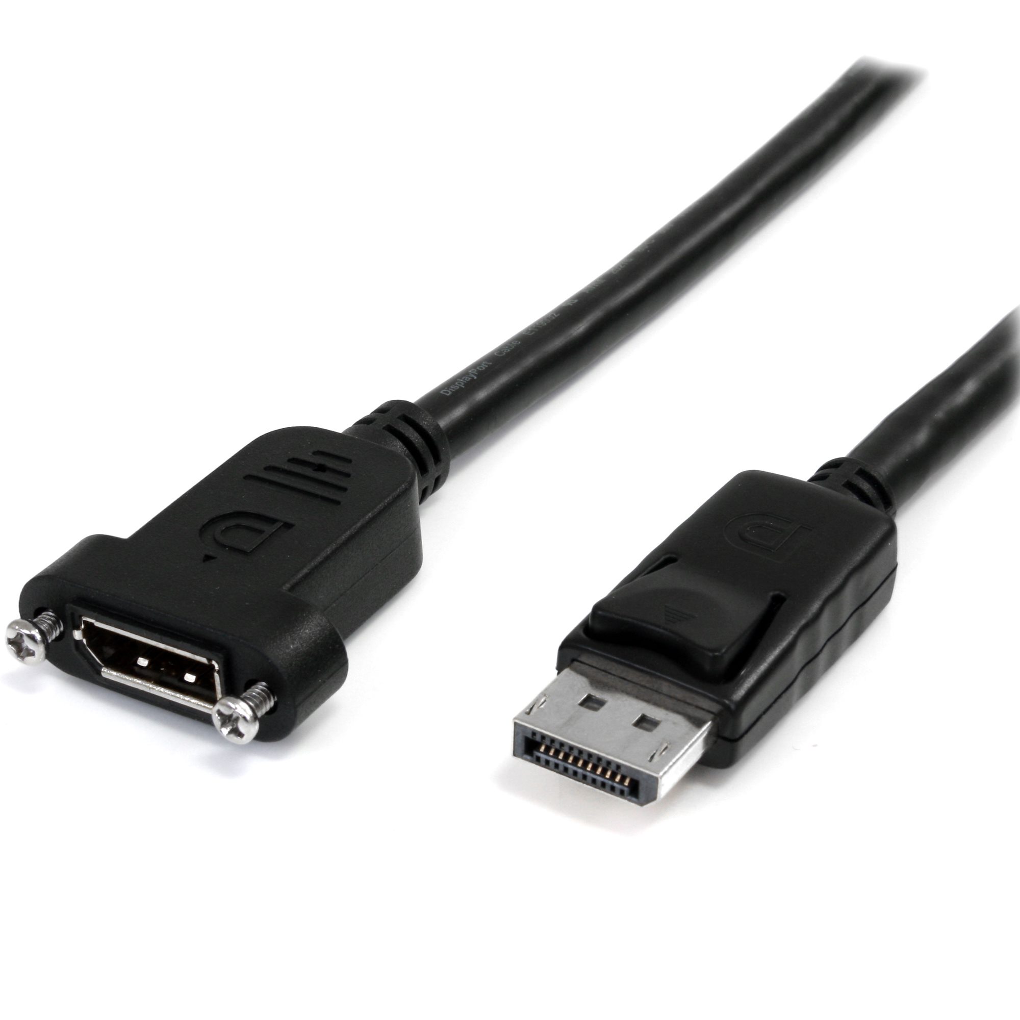 DisplayPort 1.2 延長ケーブル／91cm／電源供給対応／4K60Hz／抜け防止機構付き／DPオス -  DPメス／ブラック／ディスプレイポート／モニターケーブル