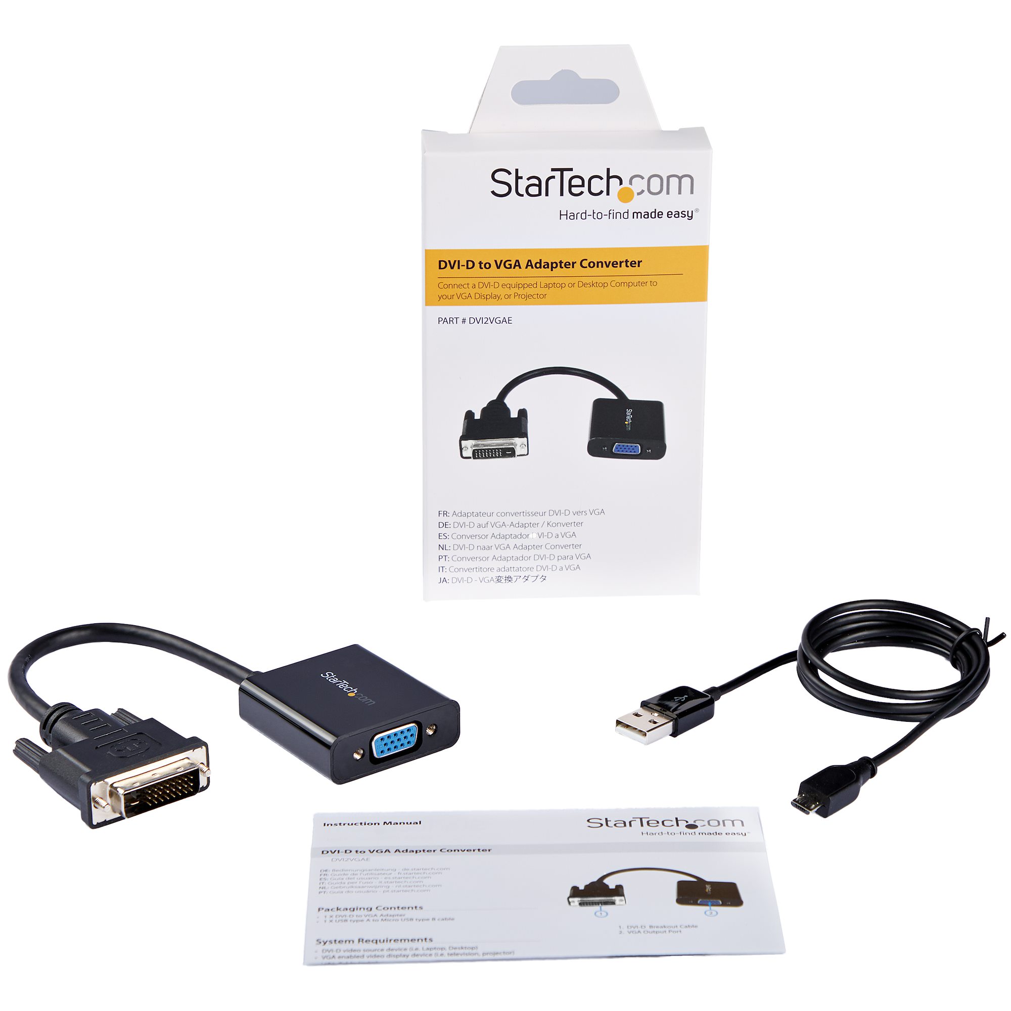  StarTech.com Adaptador de video DVI a HDMI con alimentación USB  y audio - Convertidor DVI-D a HDMI - 1080p (DVI2HD) : Electrónica