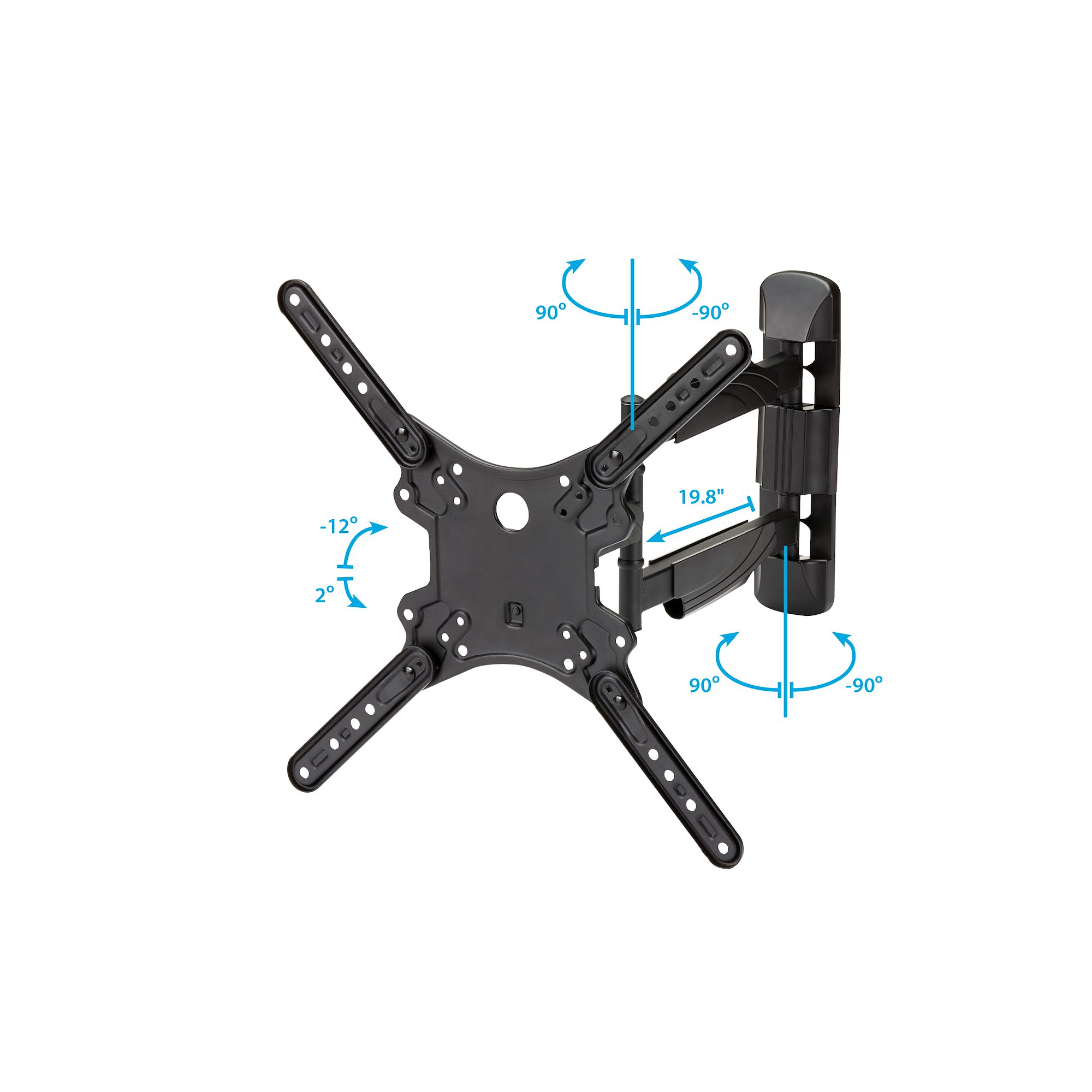 Curved TVs Tilt TV Wall Mount Bracket for Most 32-55 Inch Flat Screen Fits 8,12,16 Studs BLUE STONE Universal TV Mount with VESA up 400x400mm,Loading Capacity 66 lbs 