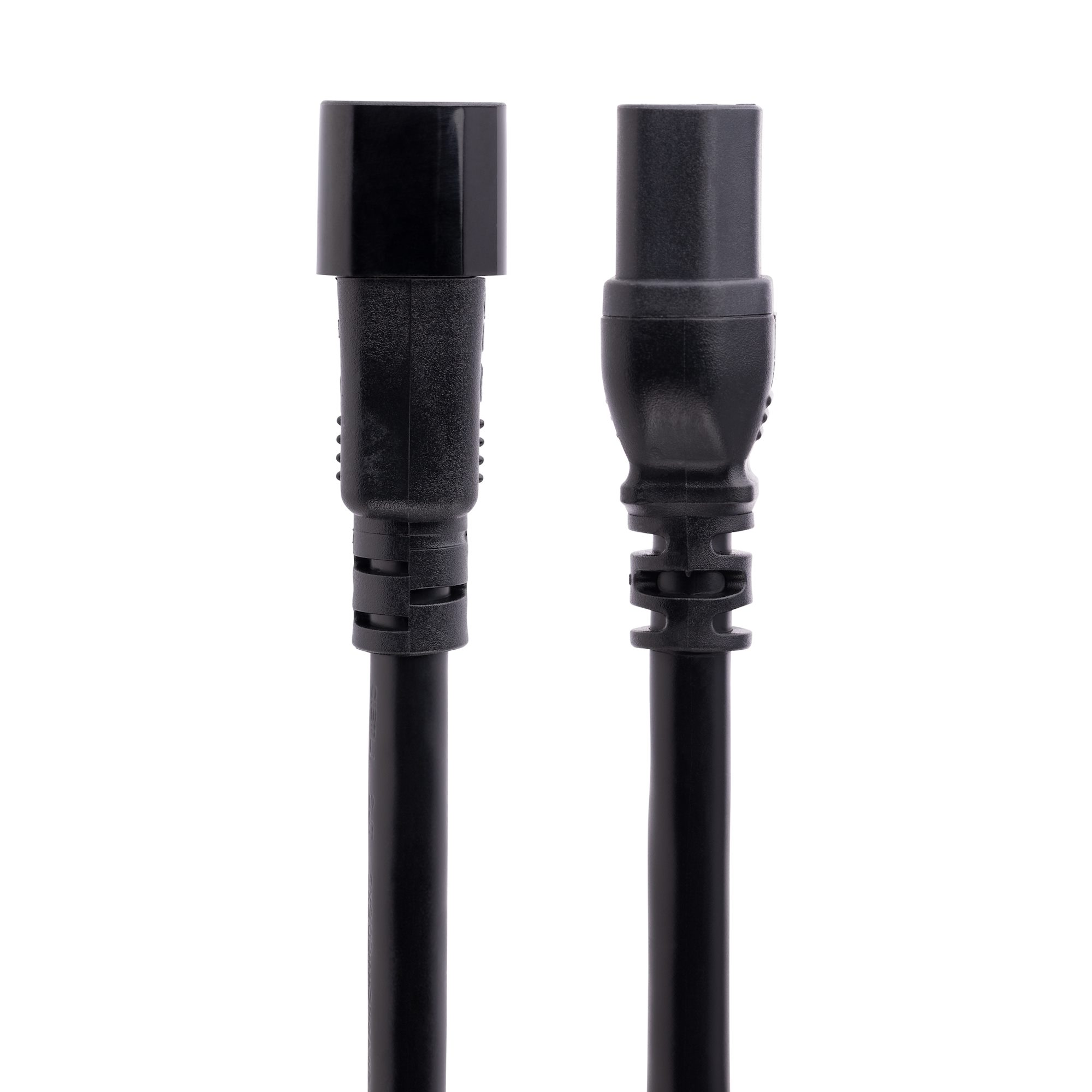 Cable de 1m de Extensión - IEC 320 C14 a IEC 320 C13 Negro - 15A 125V -  14AWG - Cable Alargador de Corriente de Servicio Pesado - Cable Extensor de