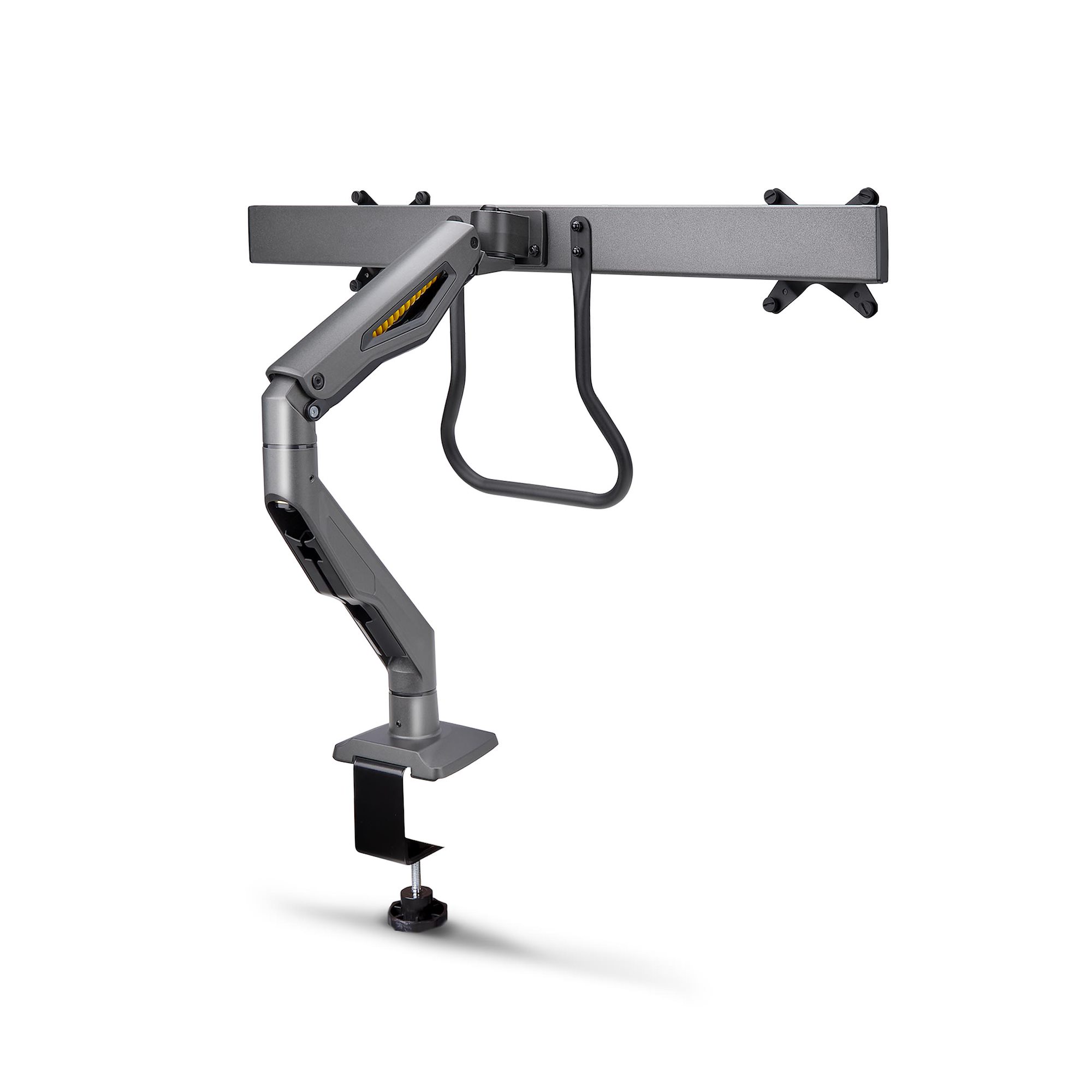 モニターアーム／Cクランプ固定式／2画面／最大27インチ／耐荷重各5kg