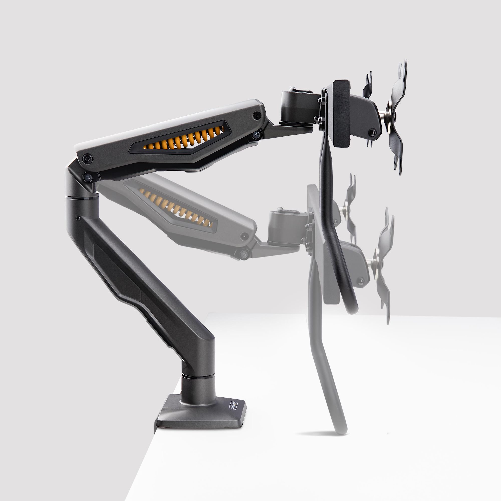 モニターアーム／Cクランプ固定式／2画面／最大27インチ／耐荷重各5kg