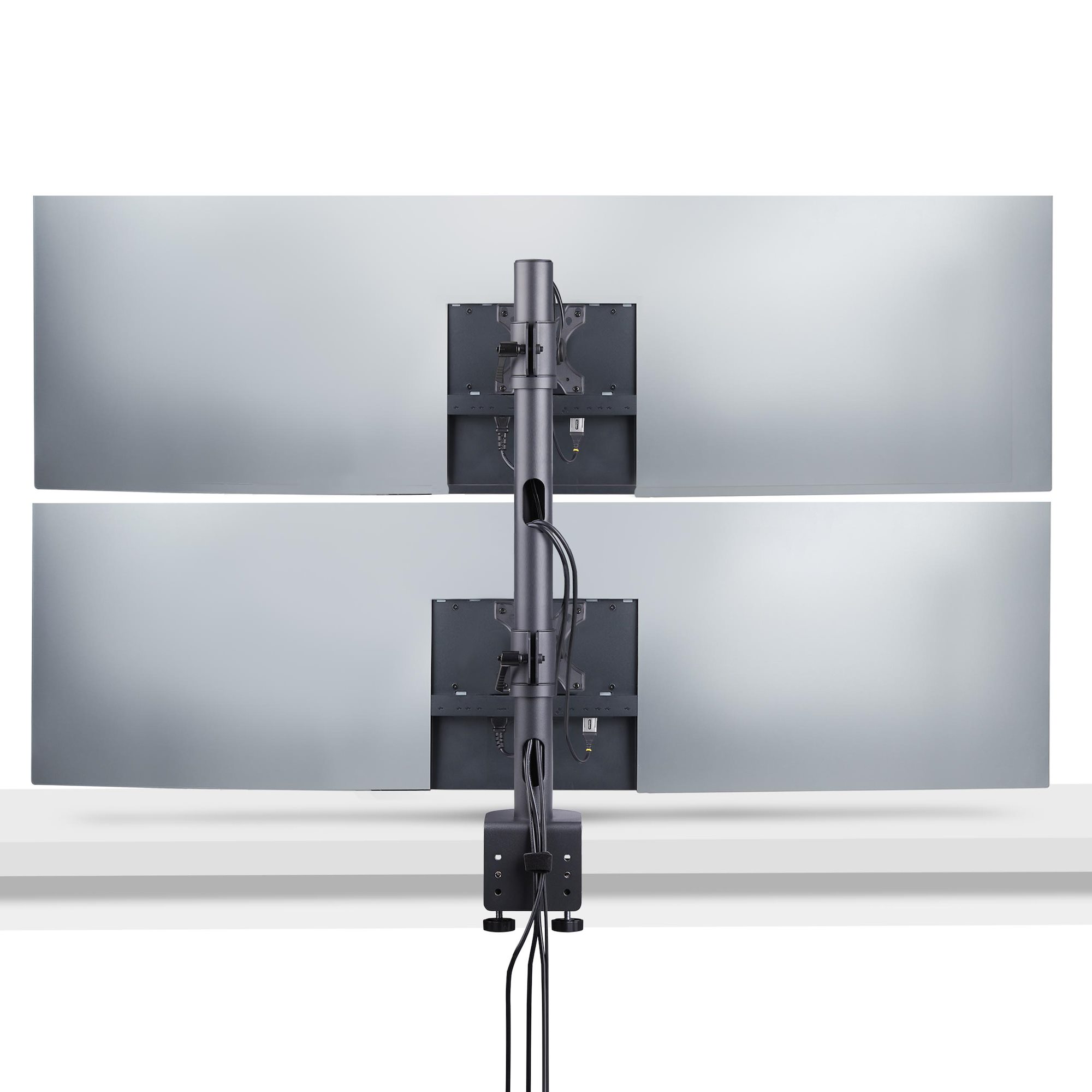 モニターアーム／Cクランプ固定式／上下2画面／最大49インチ／16：9