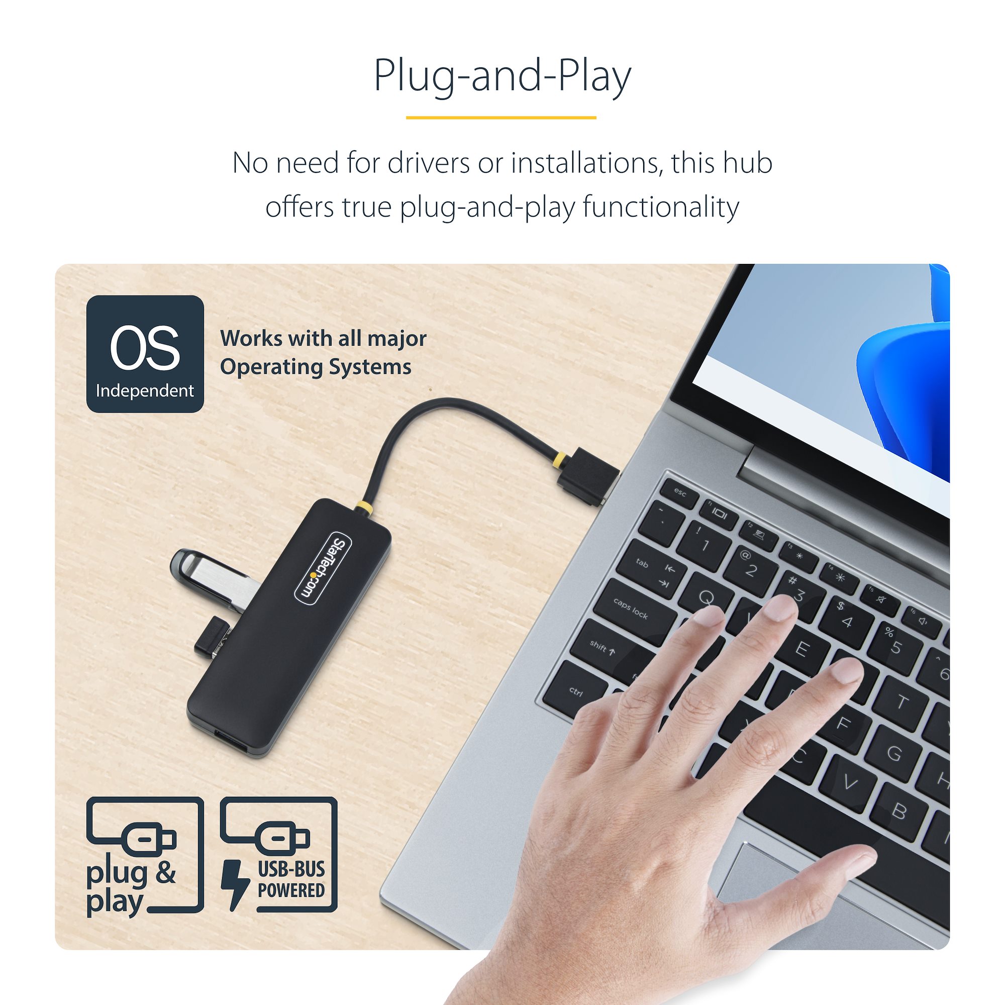 Hub USB Rond 4 Ports - Séparateur/adaptateur Pour PC, Ordinateur Portable - Neuf