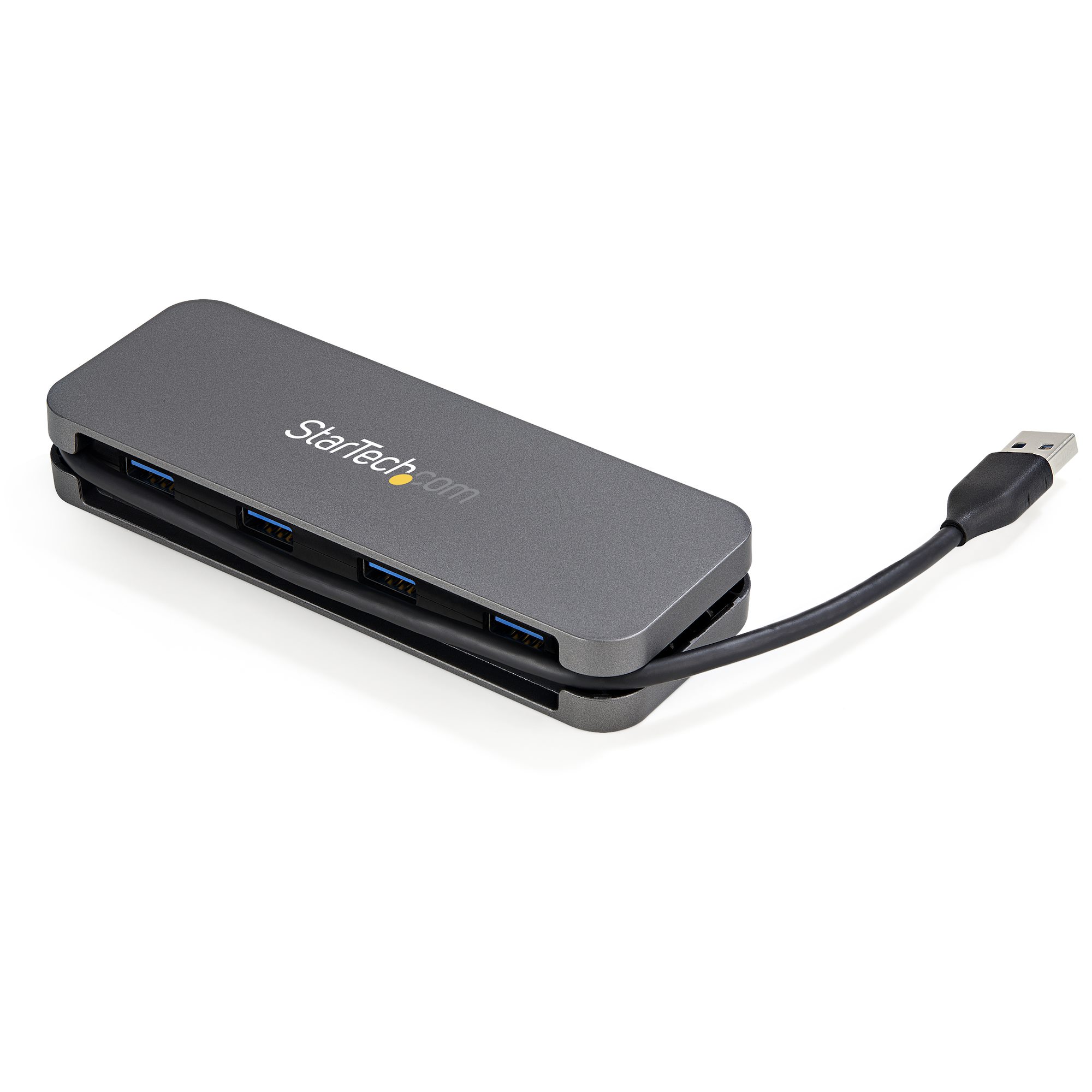4-port StarTech.com 4 Port Portable USB 3.0 Hub with Built-in