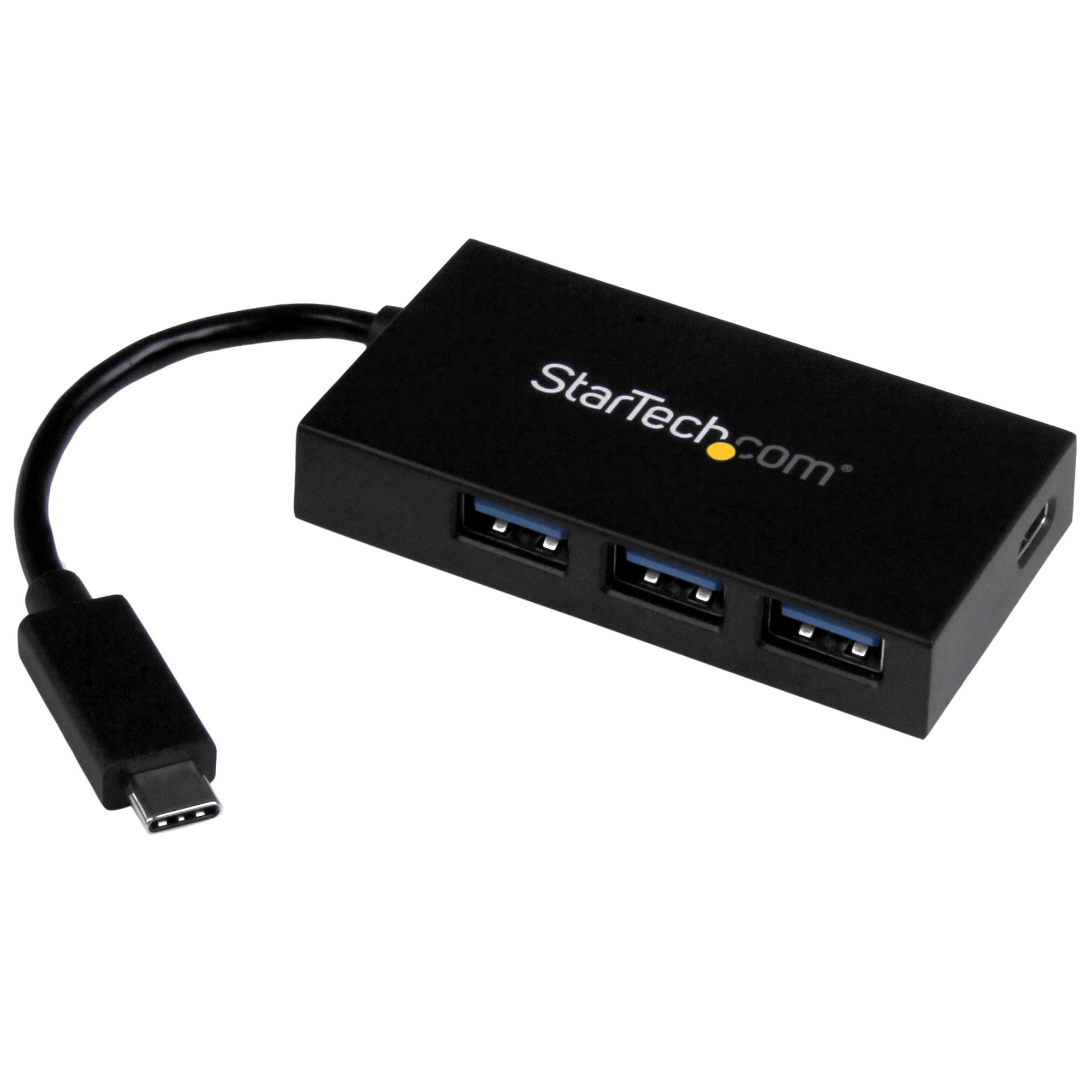 4-Port USB-C Hub - USB-C to 1x USB-C and 3x USB-A - USB 3.0 Hub - Includes  Power Adapter