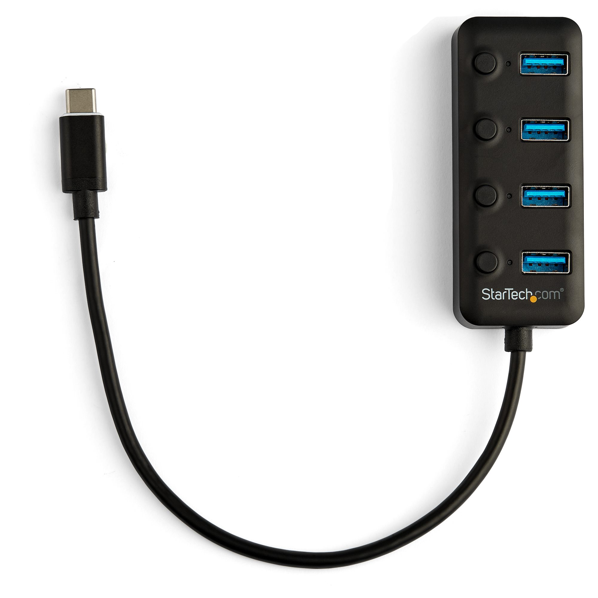 StarTech.com 4-Port Self-Powered USB-C Hub with Individual On/Off Switch,  Desktop/Laptop