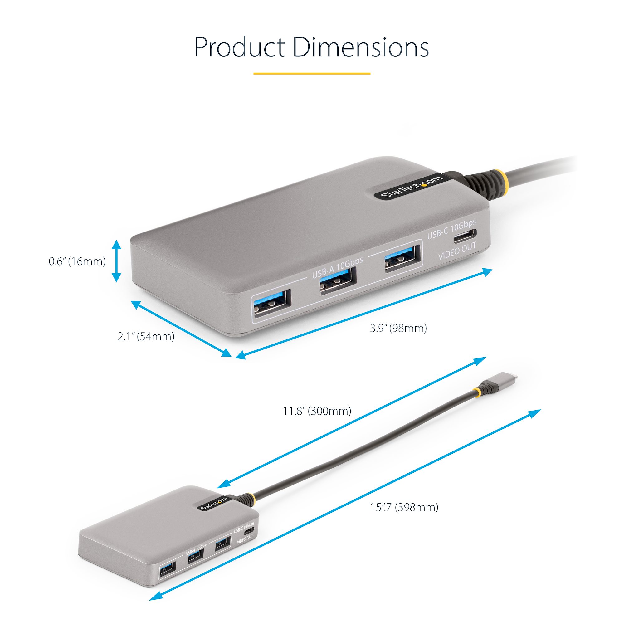 StarTech.com - Hub Ladrón USB C de 4 Puertos - 4x USB-A - Concentrador USB  3.0 Tipo C de 5Gbps (USB 3.2 Gen 1) - Hub Portátil US