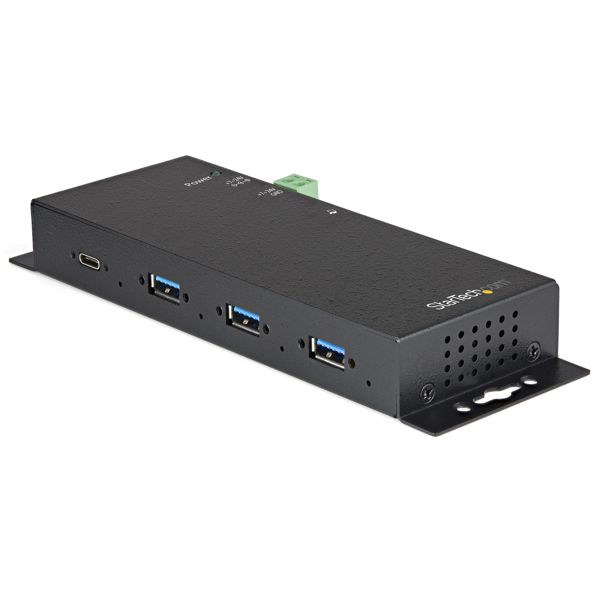 4-Port USB C Hub 10Gbps - Metal Industrial USB Type-C Hub w/ 3xUSB-A &  1xUSB-C - ESD & Surge Protection - USB-C or USB-A Host - Self-Powered  Mountable