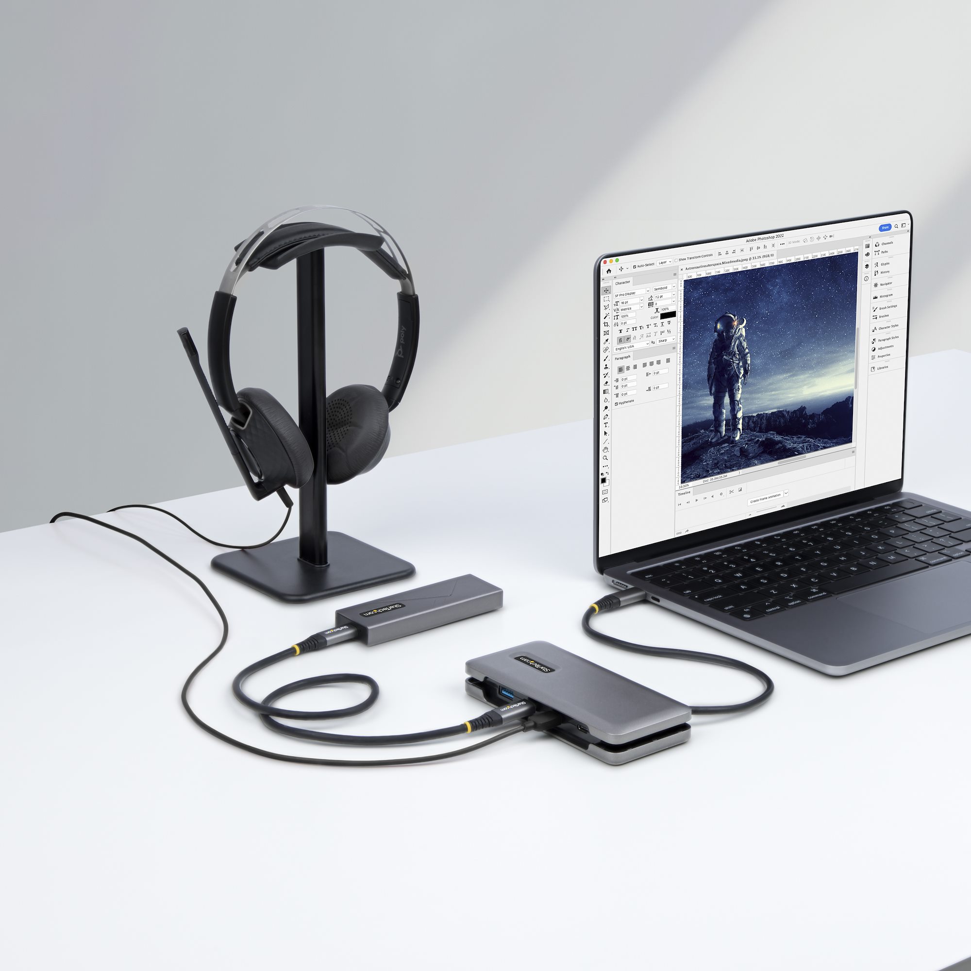 StarTech.com USBハブ HB31CM1A3CB [スペースグレー] 4-Port USB-C Hub - 1x USB-A & 3x USB-C Ports - USB 3.2 Gen 2