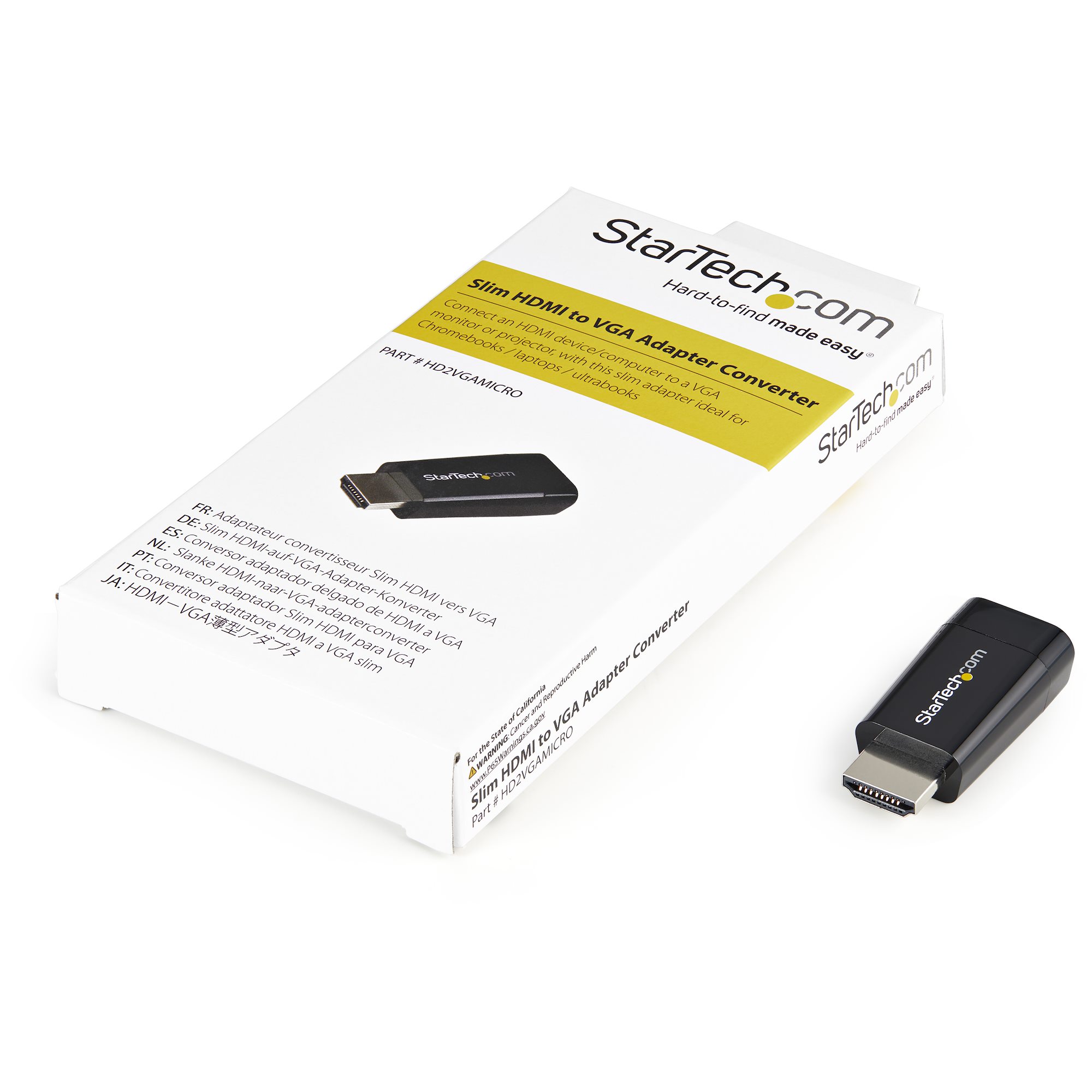 Adaptateur HDMI Vers VGA Compact Avec Sortie Audio 3.5mm - Pour PC Portable, Chromebook, Projecteur - Résolution 1080p