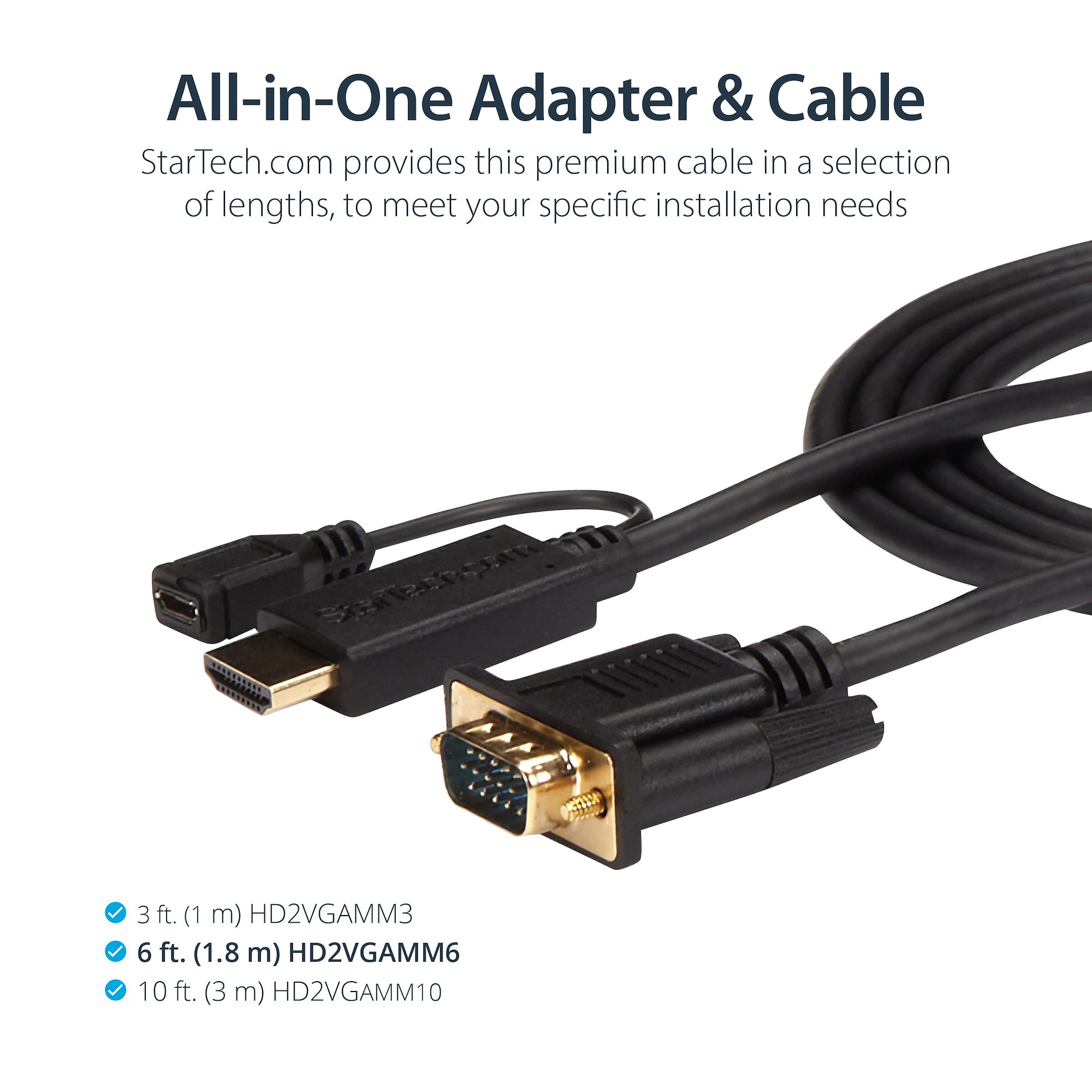 HDMI VGAアクティブ変換ケーブルアダプタ 3m HD2VGAMM10 HDMI - VGAアクティブ変換ケーブルアダプタ 3m