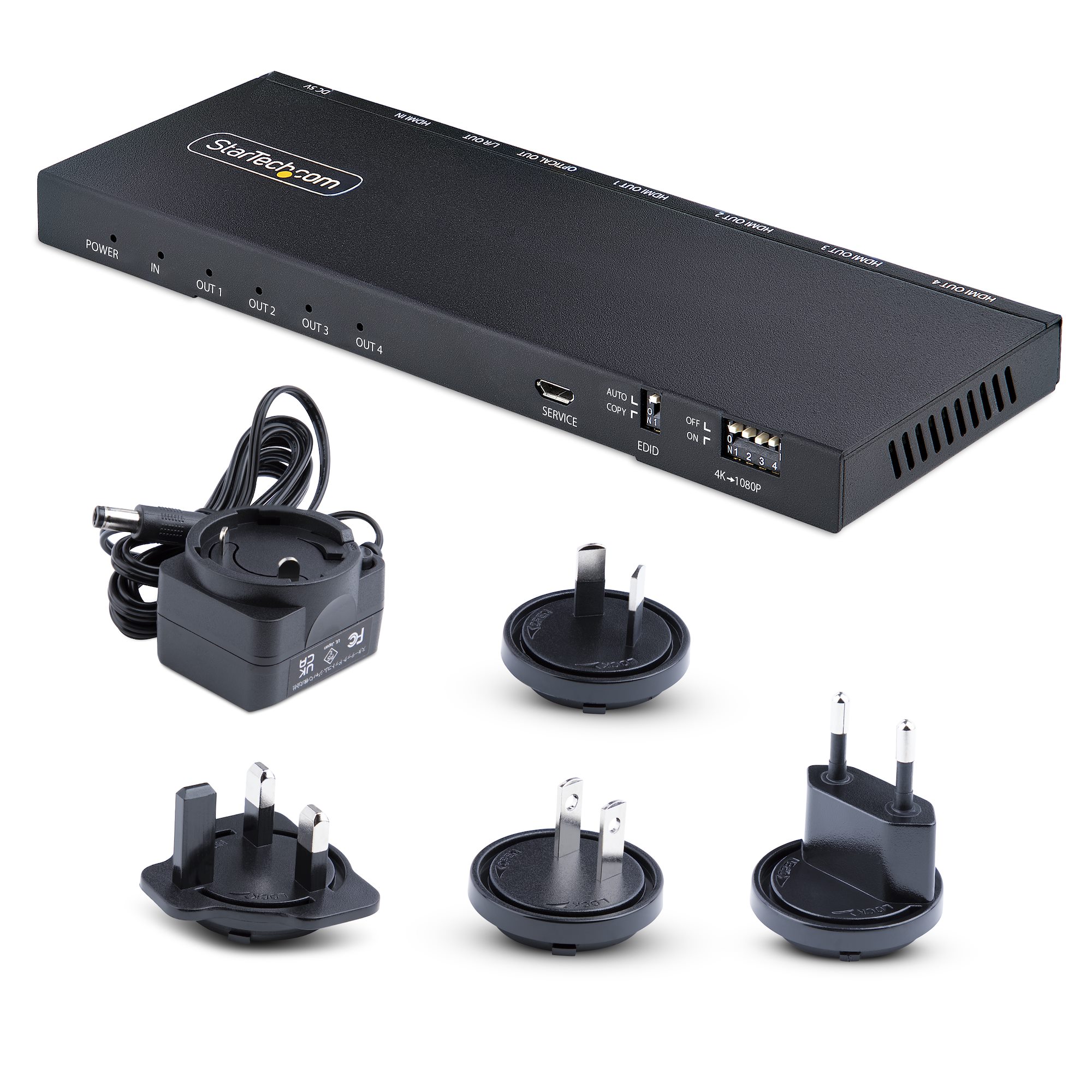 4-Port HDMI Splitter 1 In 4 Out, 4K 60Hz - HDMI®スプリッタ