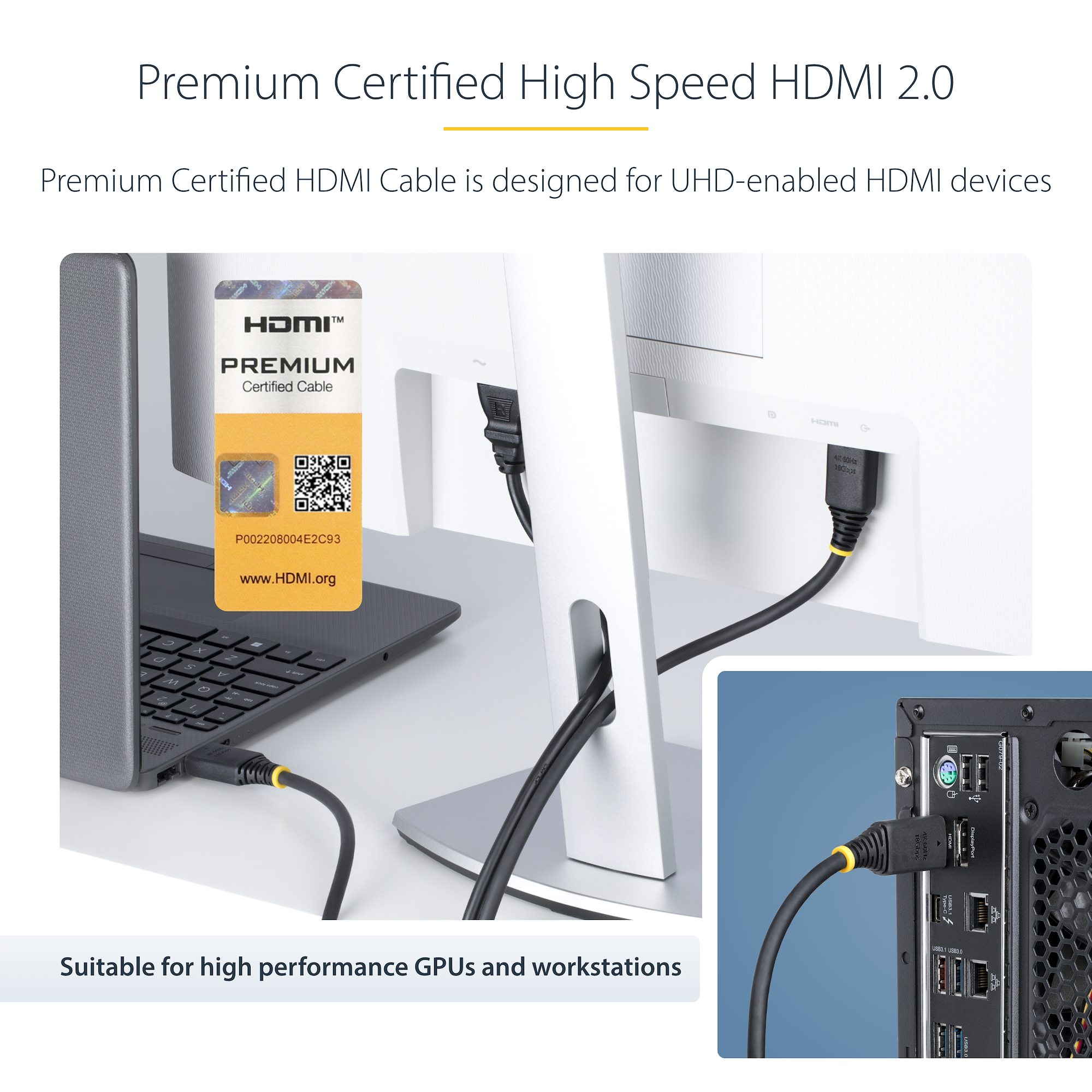 HDMI 2.0ケーブル/7m/4K60Hz 1440p 144Hz/18Gbps/Premium HDMI 2.0ケーブル/7m/4K60Hz 1440p 144Hz/18Gbps/Premium