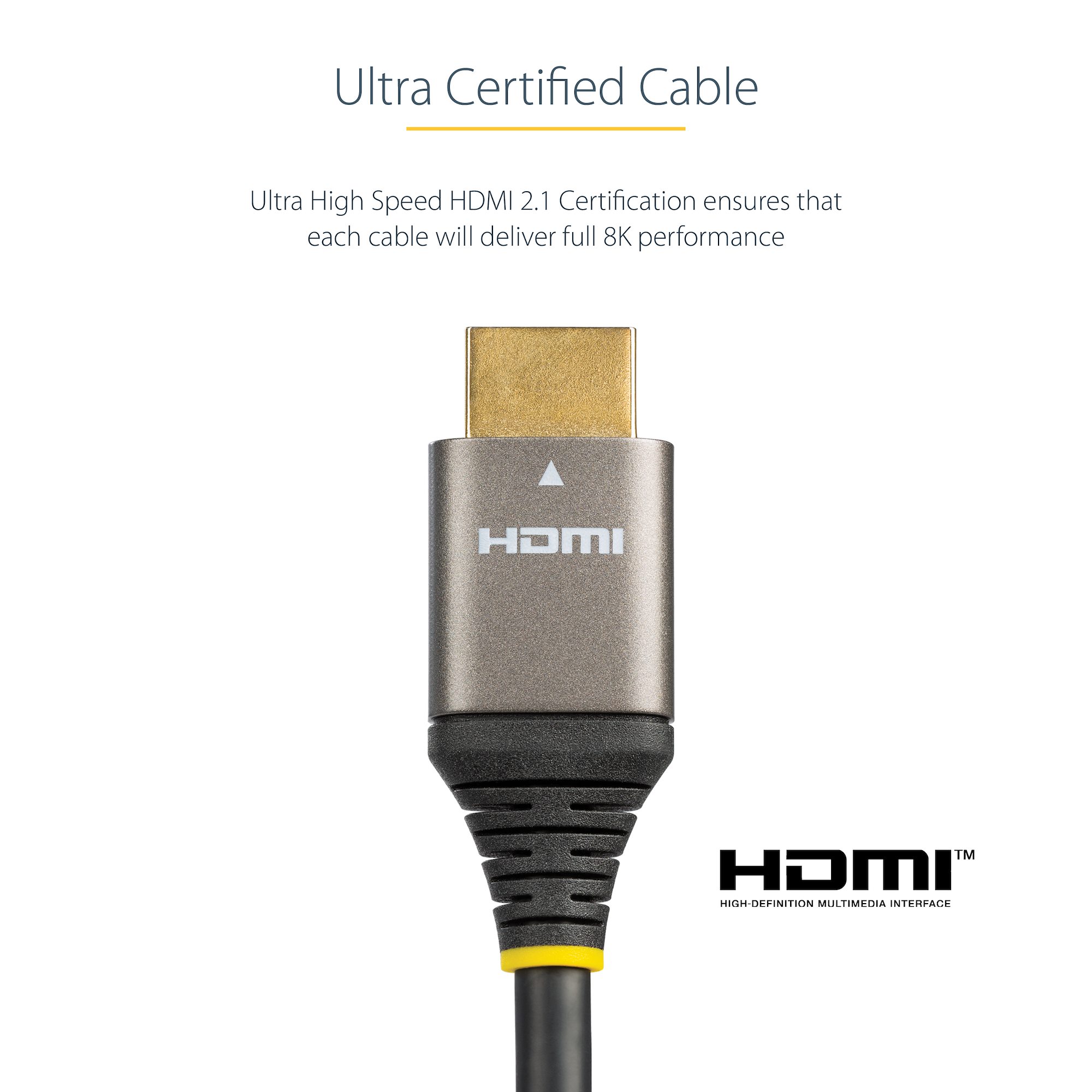 StarTech.com Câble HDMI 2.1 8k de 50cm - Cordon HDMI Certifié Haut Débit - Câble  HDMI 4k 120Hz/8k 60Hz HDR10+ eARC - Cordon HDMI Ultra HD 8K -  Moniteur/TV/Écran - Gaine TPE