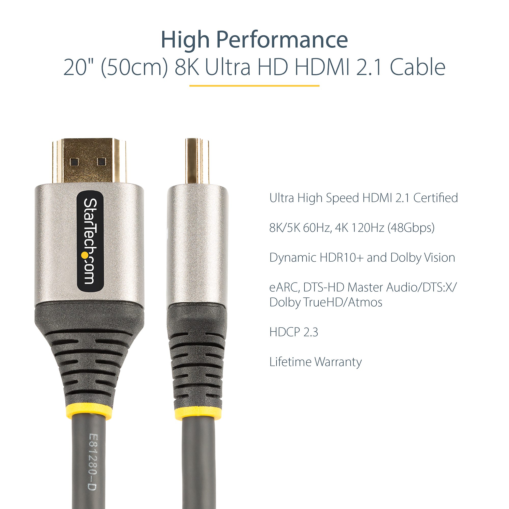 Câble HDMI 2.1 8k de 50cm, Cordon 8k60Hz - Câbles HDMI® et